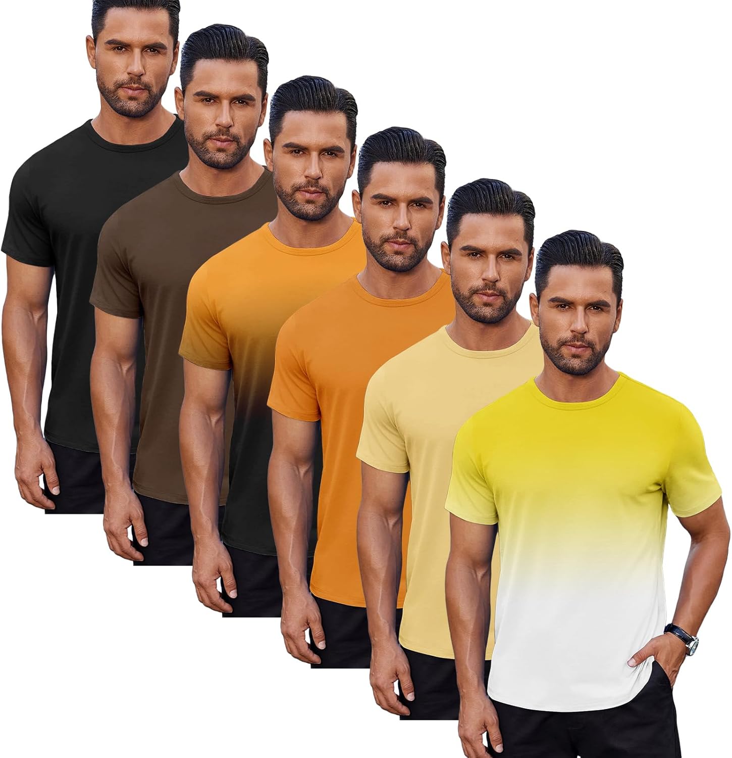 6/13 Pack Men's Short Sleeve T-Shirts Crew Neck Casual Summer T Shirts Basic Tee Shirt - Image 4
