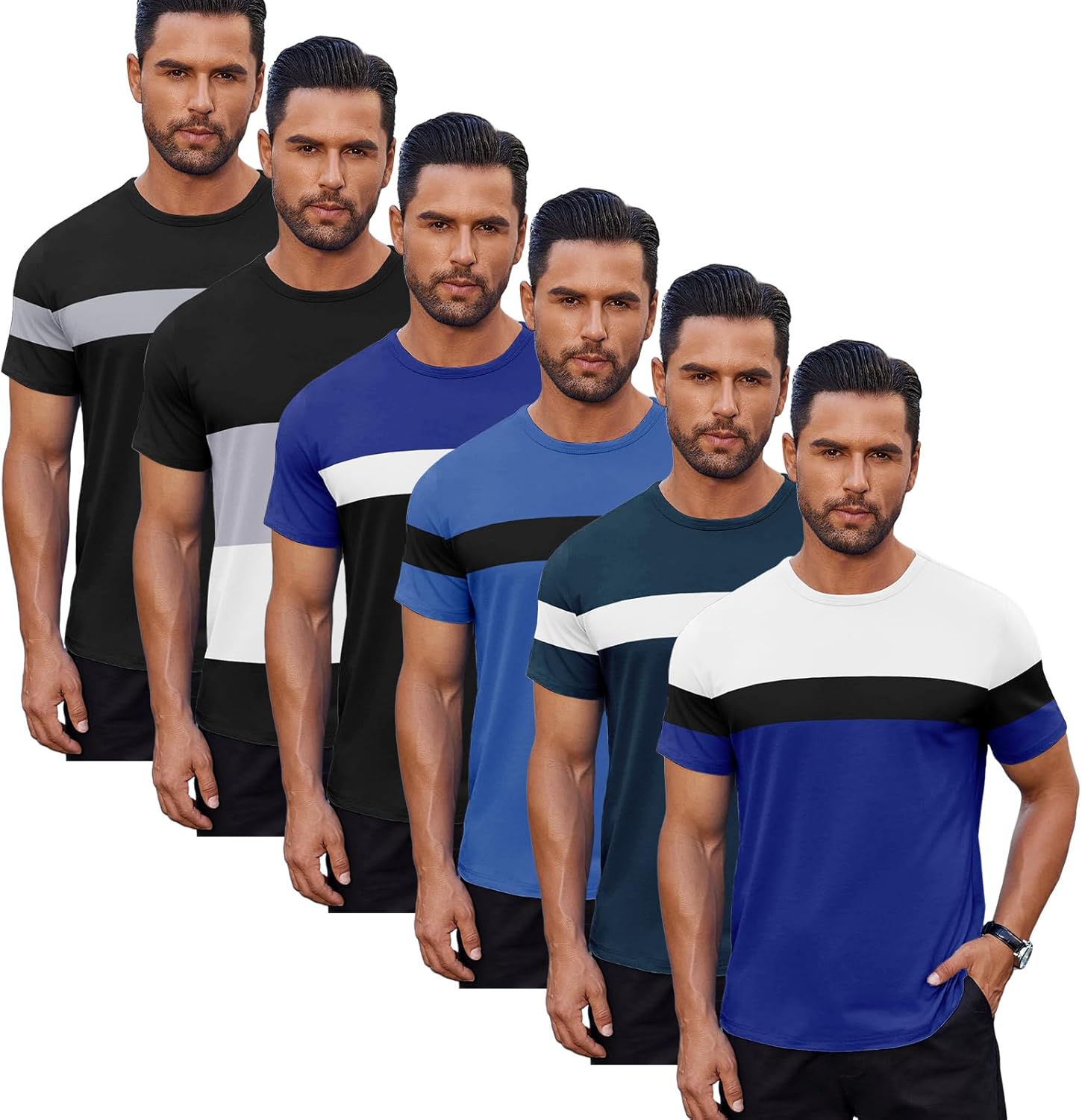 6/13 Pack Men's Short Sleeve T-Shirts Crew Neck Casual Summer T Shirts Basic Tee Shirt - Image 6