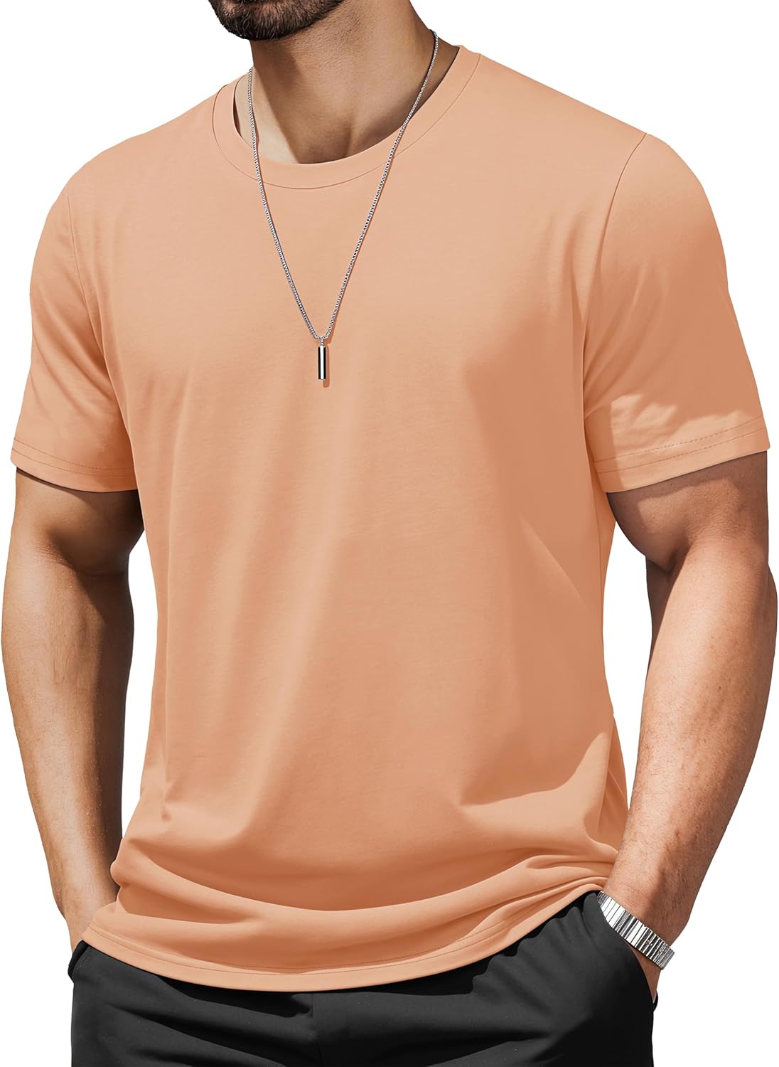 Alternative view of MAGCOMSEN Mens T-Shirts UPF 50+ Cooling Short Sleeve Shirts Cotton Lightweight Moisture Wicking Soft Casual Summer Tees