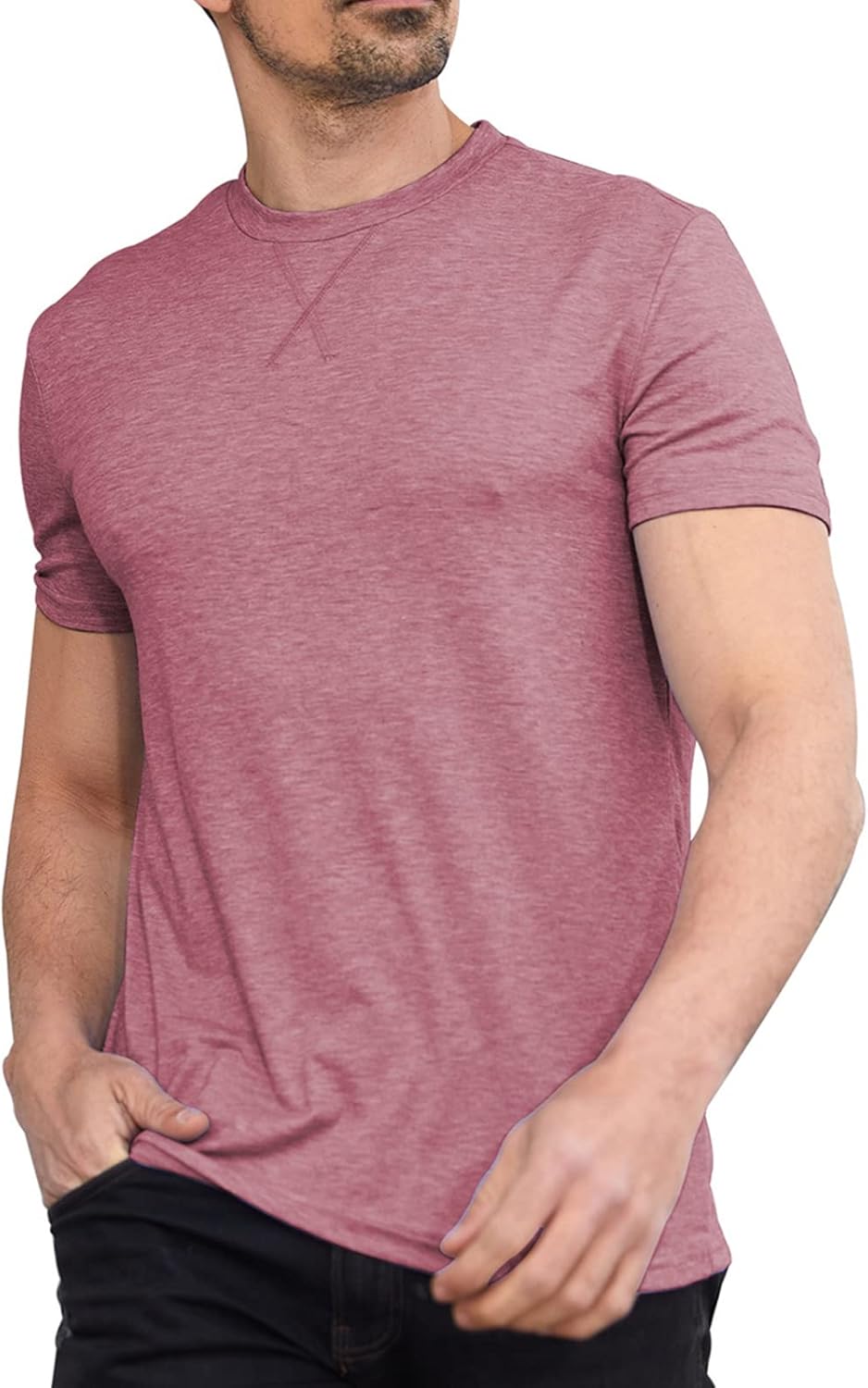 Oftalle Men Soft T-Shirt Casual Short Sleeve Lightweight Basic Tee Shirts Big & Tall