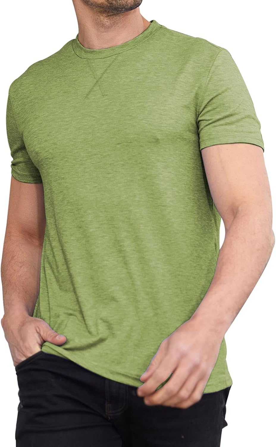 Alternative view of Oftalle Men Soft T-Shirt Casual Short Sleeve Lightweight Basic Tee Shirts Big & Tall