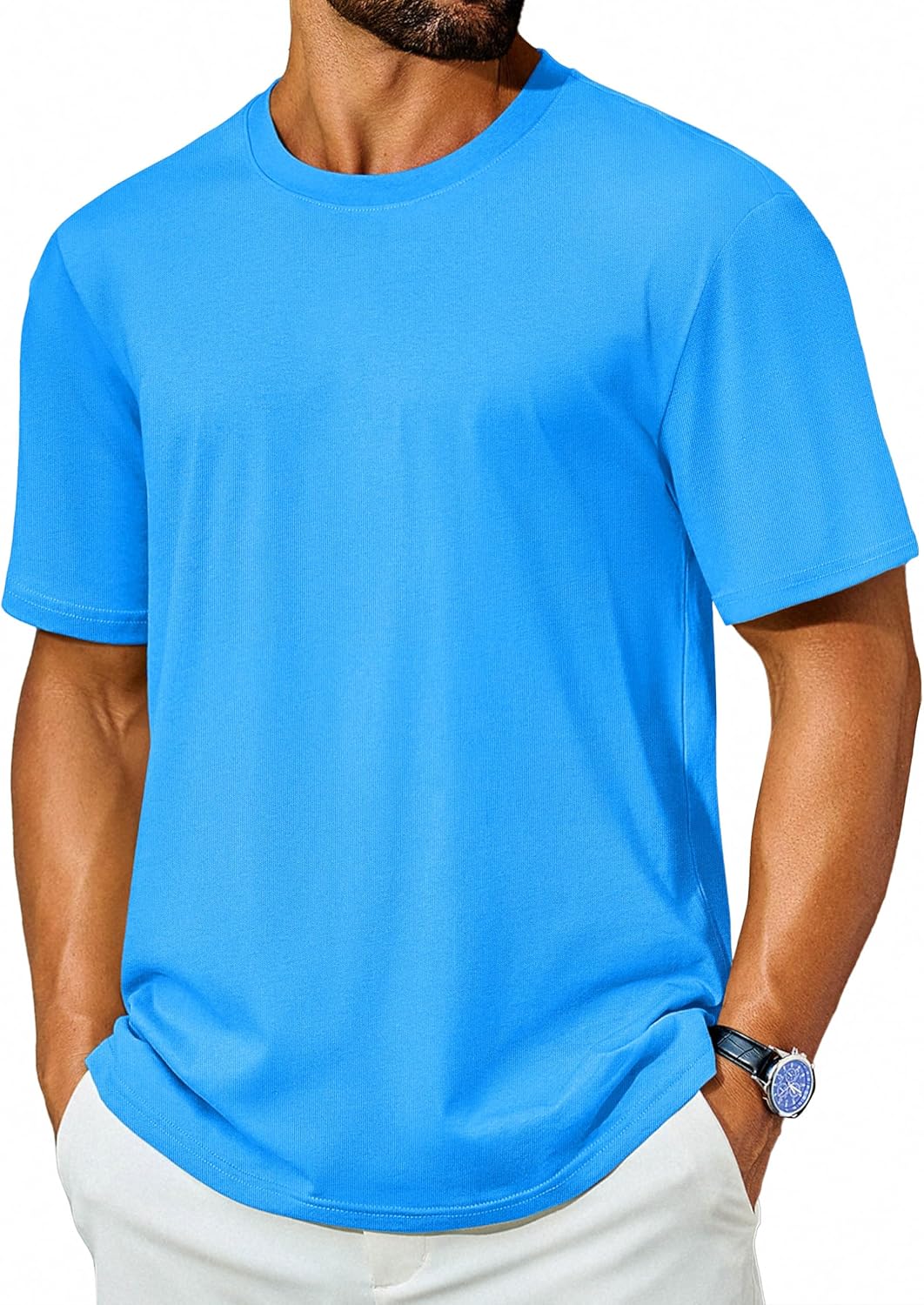 Alternative view of Cotrasen Men's T Shirts Cotton Short Sleeve T Shirts for Men Casual Crew Neck Comfort T-Shirts Summer Basic Tee Shirts