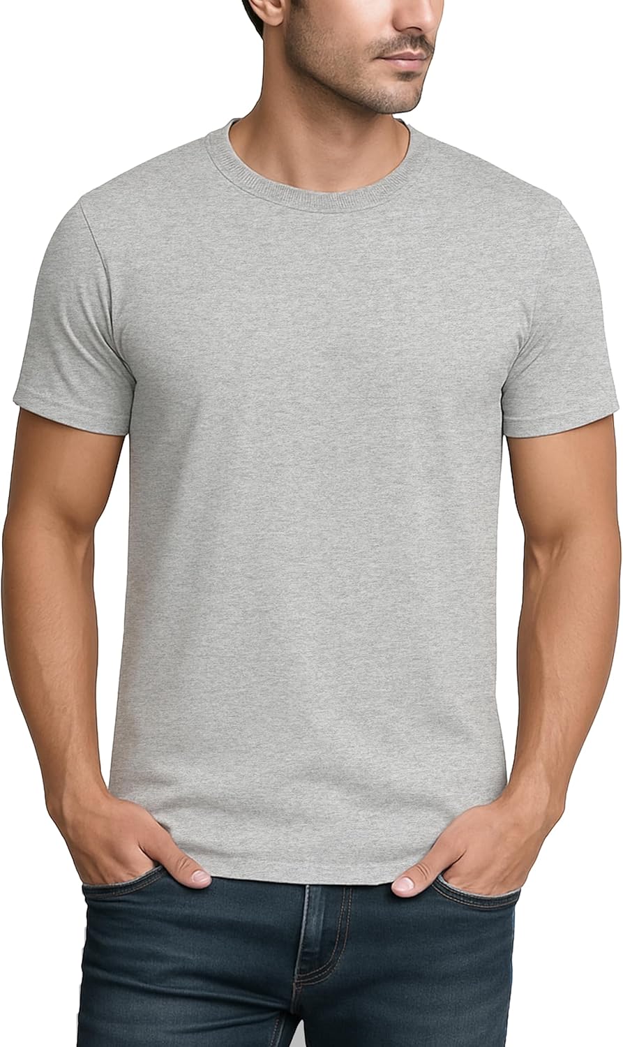 Reflect Natural Men's T-Shirt Soft Premium Cotton Tailored Fit Crew Neck Classic Short Sleeve Tee