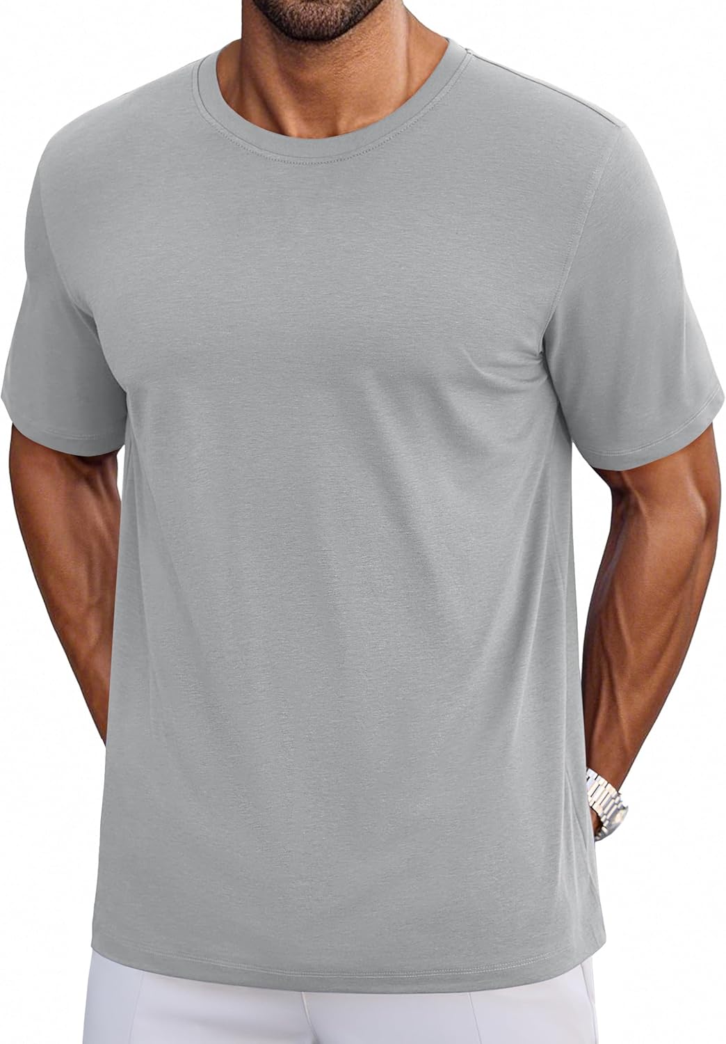 Cotrasen Mens T-Shirts Short Sleeve Cotton UPF 50+ Lightweight Moisture Wicking Cooling Casual Crew Neck Basic Tee Shirts - Image 7