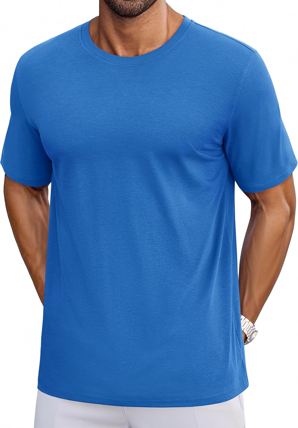 Cotrasen Mens T-Shirts Short Sleeve Cotton UPF 50+ Lightweight Moisture Wicking Cooling Casual Crew Neck Basic Tee Shirts - Image 8