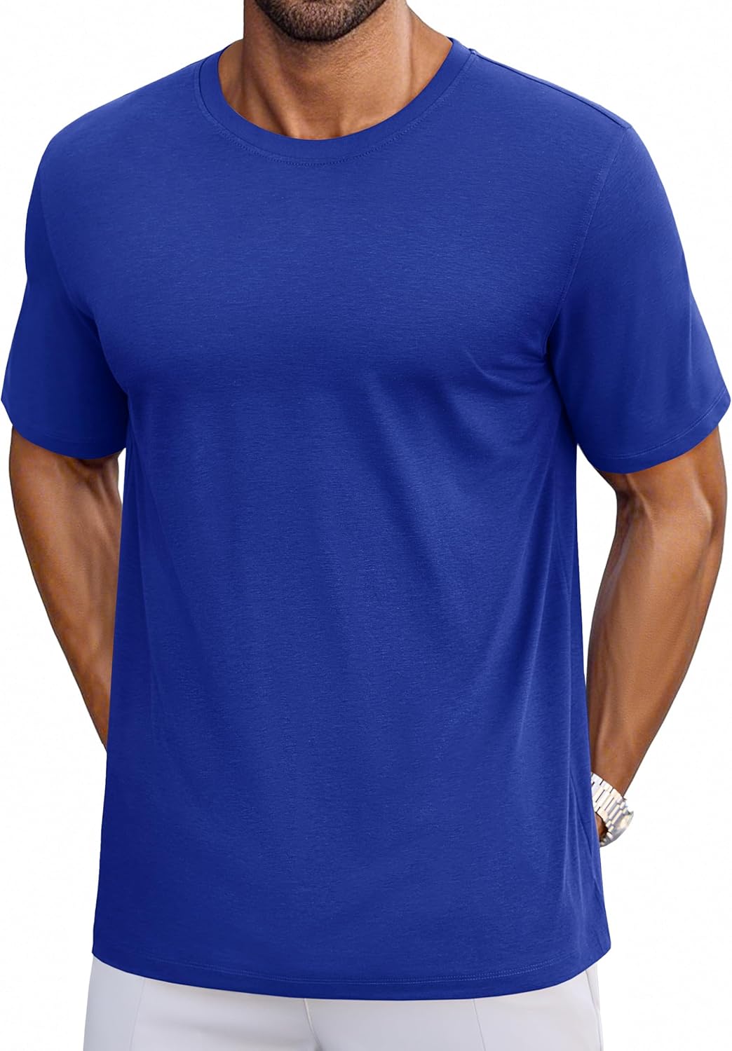 Cotrasen Mens T-Shirts Short Sleeve Cotton UPF 50+ Lightweight Moisture Wicking Cooling Casual Crew Neck Basic Tee Shirts - Image 9