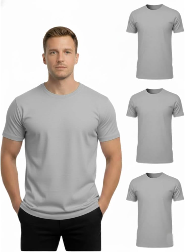 Menu2019s T-Shirt 100% Cotton Premium Crew Neck, Short Sleeve, Regular Fit, Solid Casual Tee