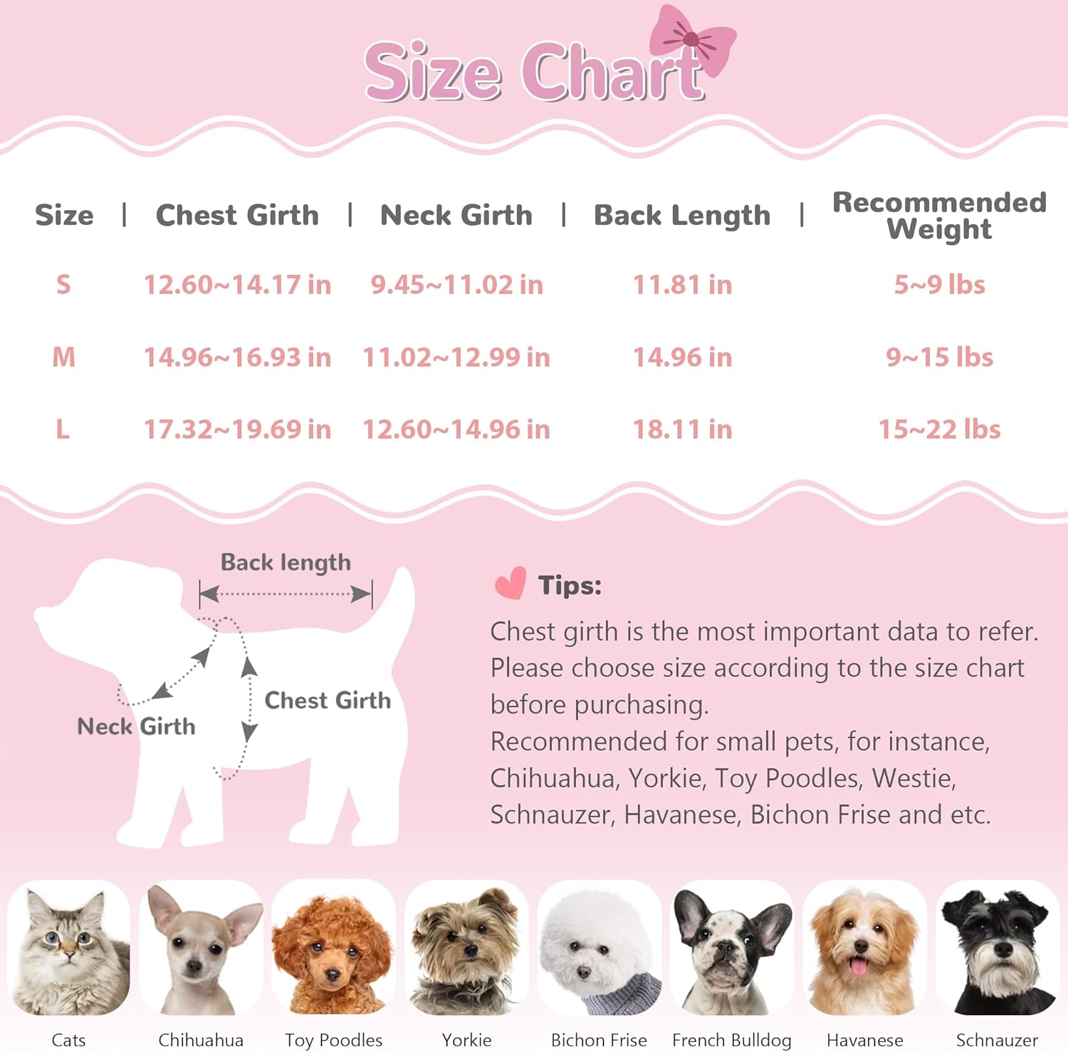 YUDODO Valentines Bowknot Dog Sweater Dress for Small Dogs Girl, Stretchy Pet Sweaters Pullover Coats, Winter Warm Dog Turtleneck Sweater for Chihuahua Yorkie (Pink, M)