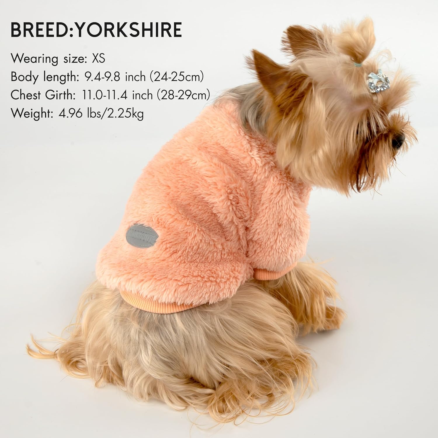 3 Pack Dog Sweater Clothes for Small Dogs Girls Boys with Reflective Strip Small Dog Sweaters Coat Soft Warm Pet Puppy Clothes Sweater (Pink+Purple+Peach, Medium)