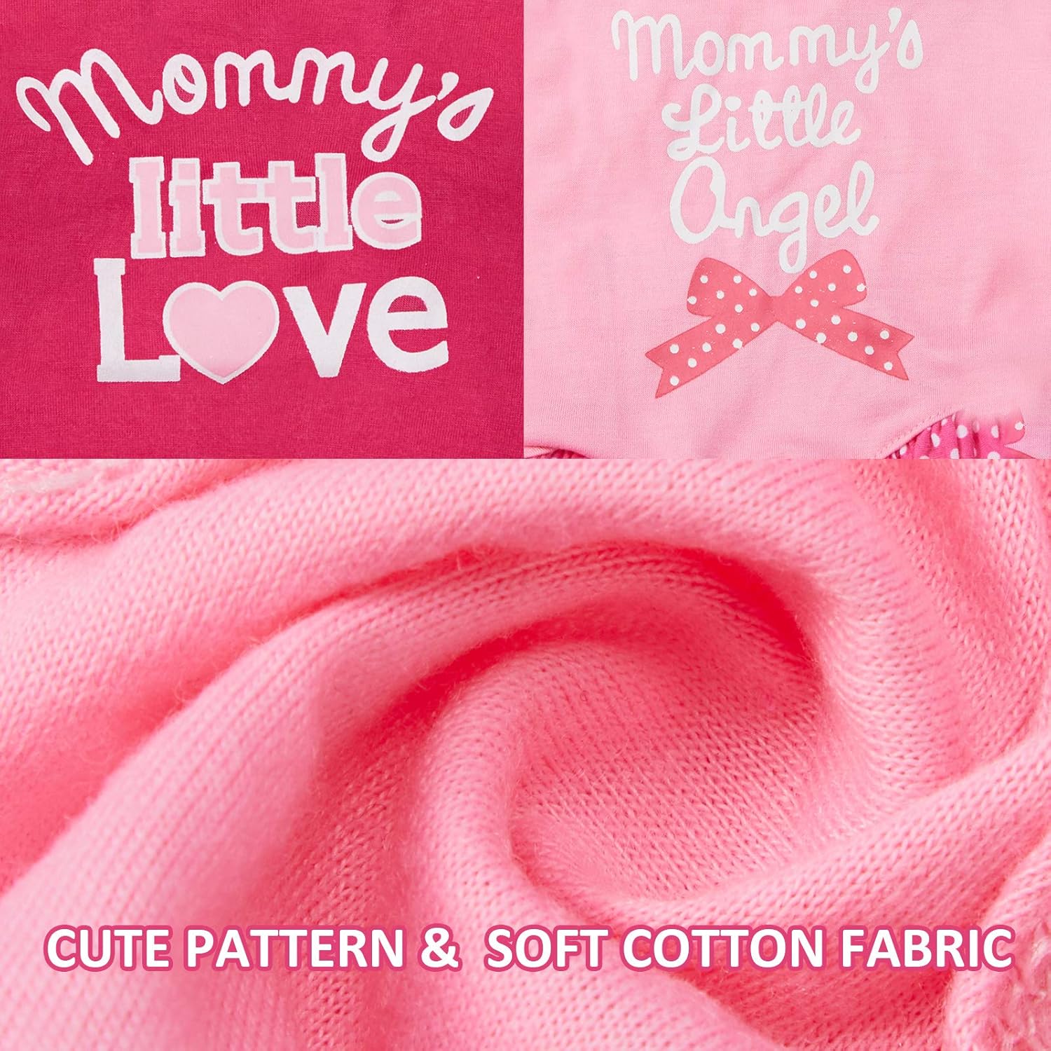 2 Pieces Dog Dresses for Dogs Cute Girl Female pet Dress Mommy Puppy Shirt Skirt Dresses Pet Summer Clothes Apparel for Cats(Love and Angel,Small)