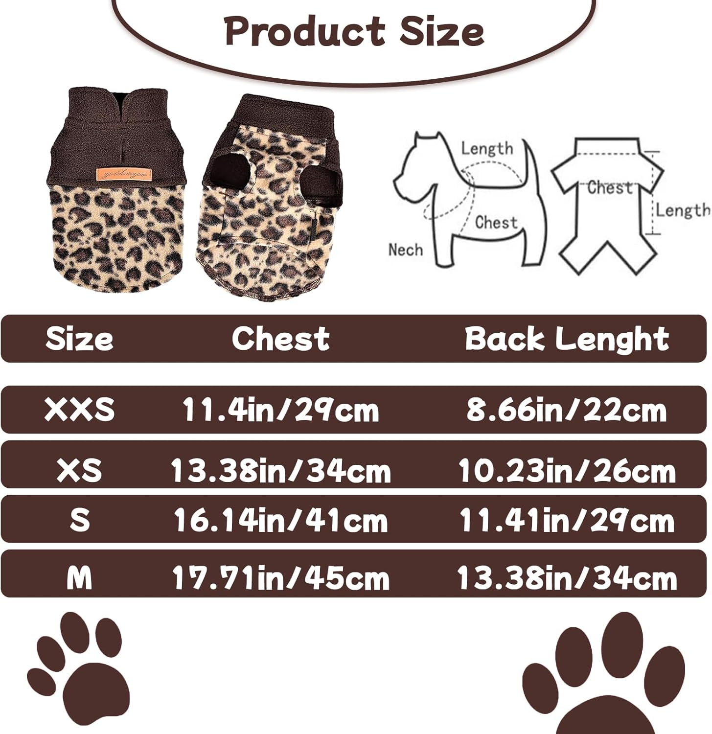 Alternative view of DaFuEn Dog Sweater, Dog Fleece Vest Winter Coat for Boy Girl, Pet Clothes Pullover, Soft Stretchy Puppy Sweater, Yorkie Teacup Chihuahua Jacket (Leopard, XS)