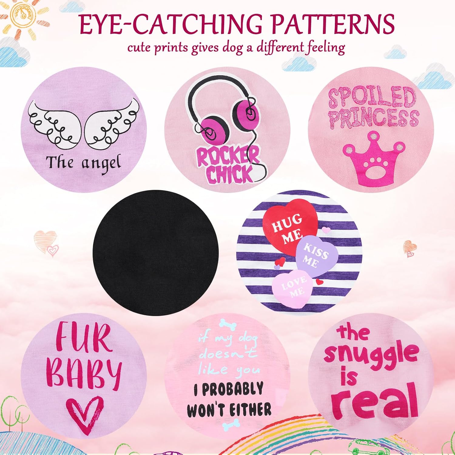 Reginary 8 Pieces Dog Shirts Girl Small Dog Clothes for Chihuahuas Yorkies Female Puppy Shirts Printed Pet Outfit Cute Breathable Soft Valentine's Day Doggie Cat Lovers Gift(Vivid Pattern,Size M)