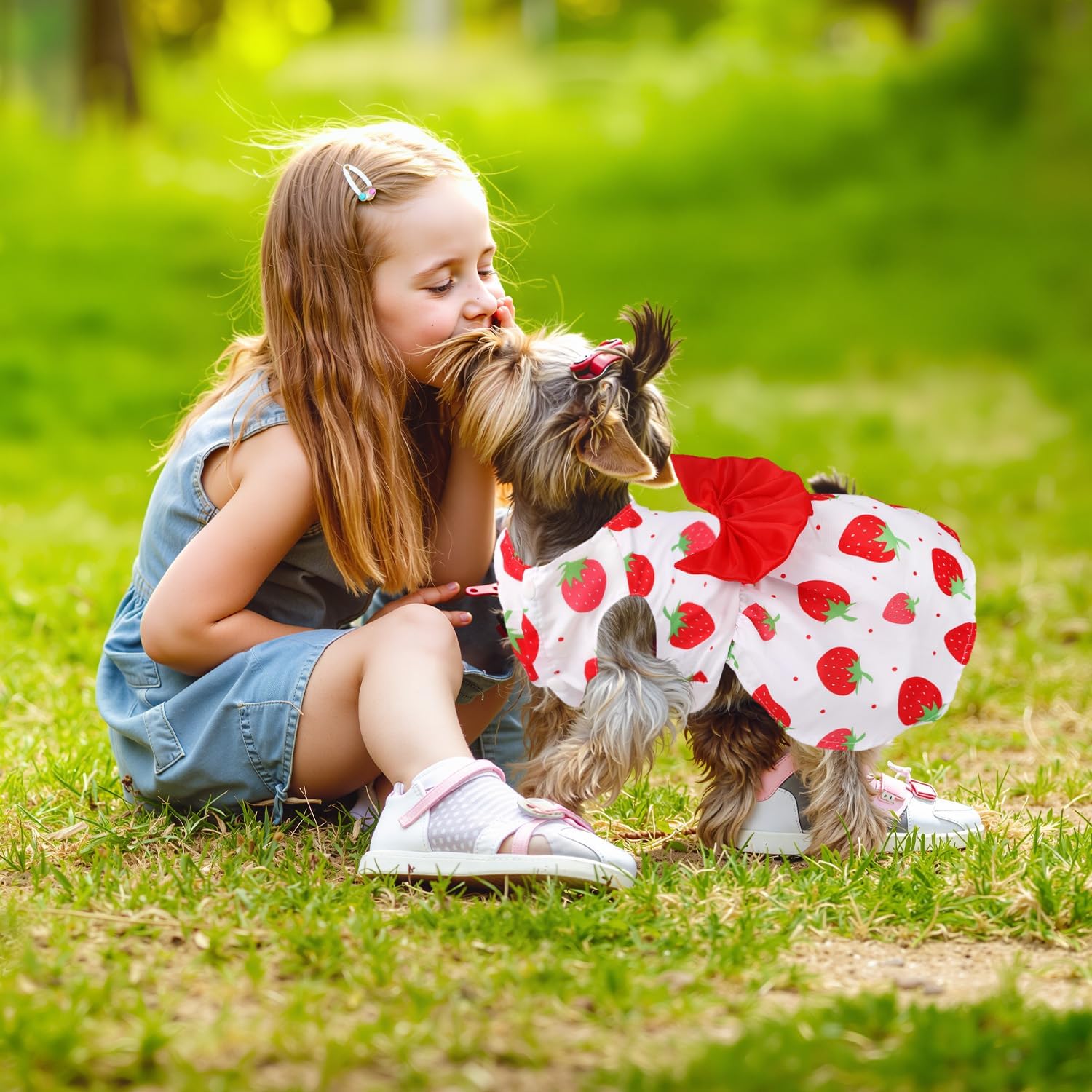 5 Pack Girl Dog Clothes Floral Summer Puppy Princess Bowknot Dog Dresses for Small Dogs Girl Clothes Cute Outfits for Boys Girls Pets Cats Dogs (Medium, Floral Summer)