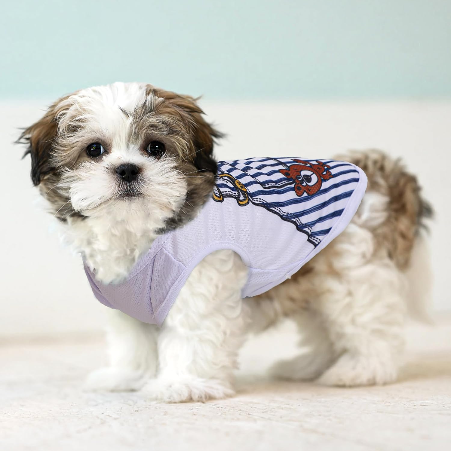 Alternative view of 4 Pack Mesh Dog Shirts for Small Dogs: Stretchy Dog Clothes with Cute Patterns, Size XXS-XL Fit for 2-16lb Dogs Pet T-Shirts, Girl & Boy Puppy Clothes for Spring Summer (Pink Set, Large)