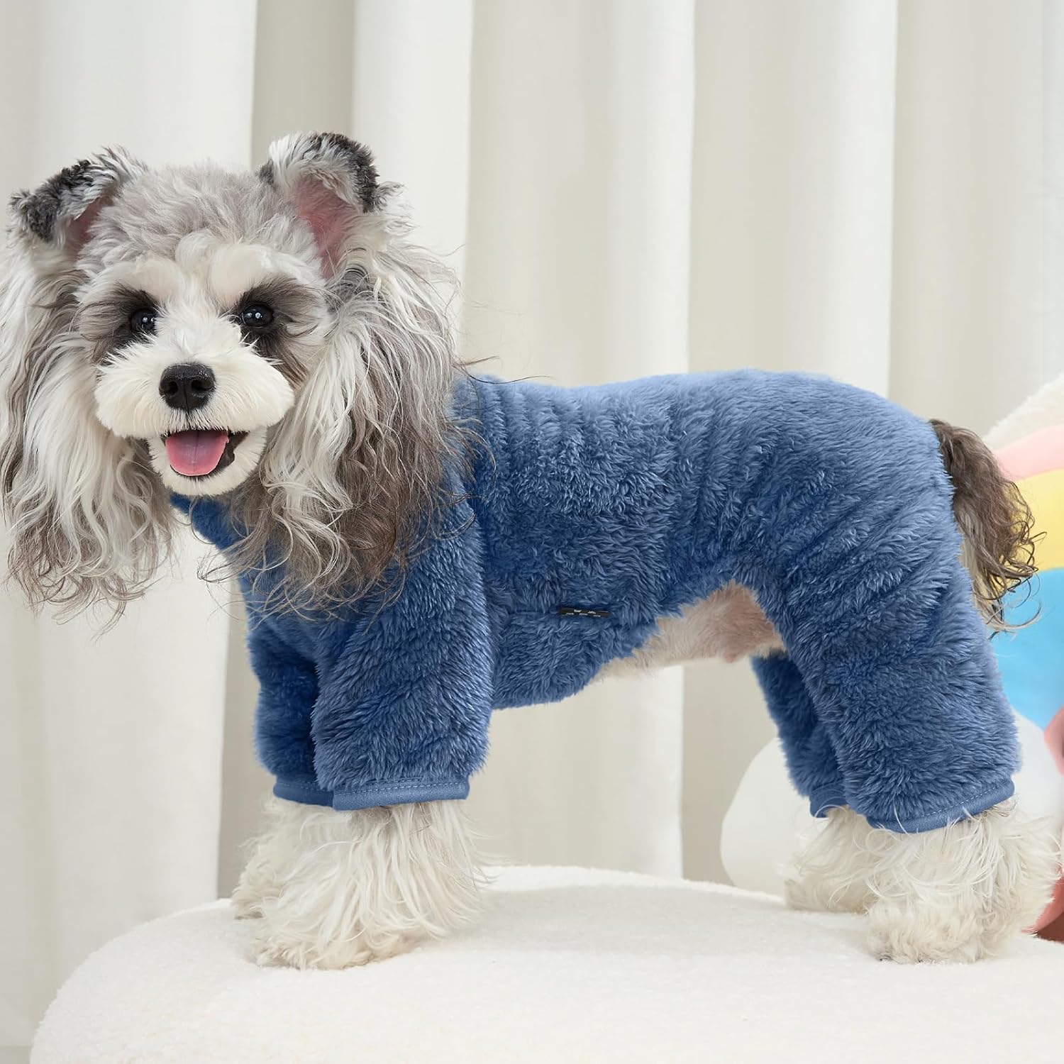 XPUDAC 3 Pack Dog Sweater, Dog Winter Clothes for Small Medium Dogs Girl Boys Fleece Pet Pajamas for Winter Christmas-M（Blue,Navy,Grey