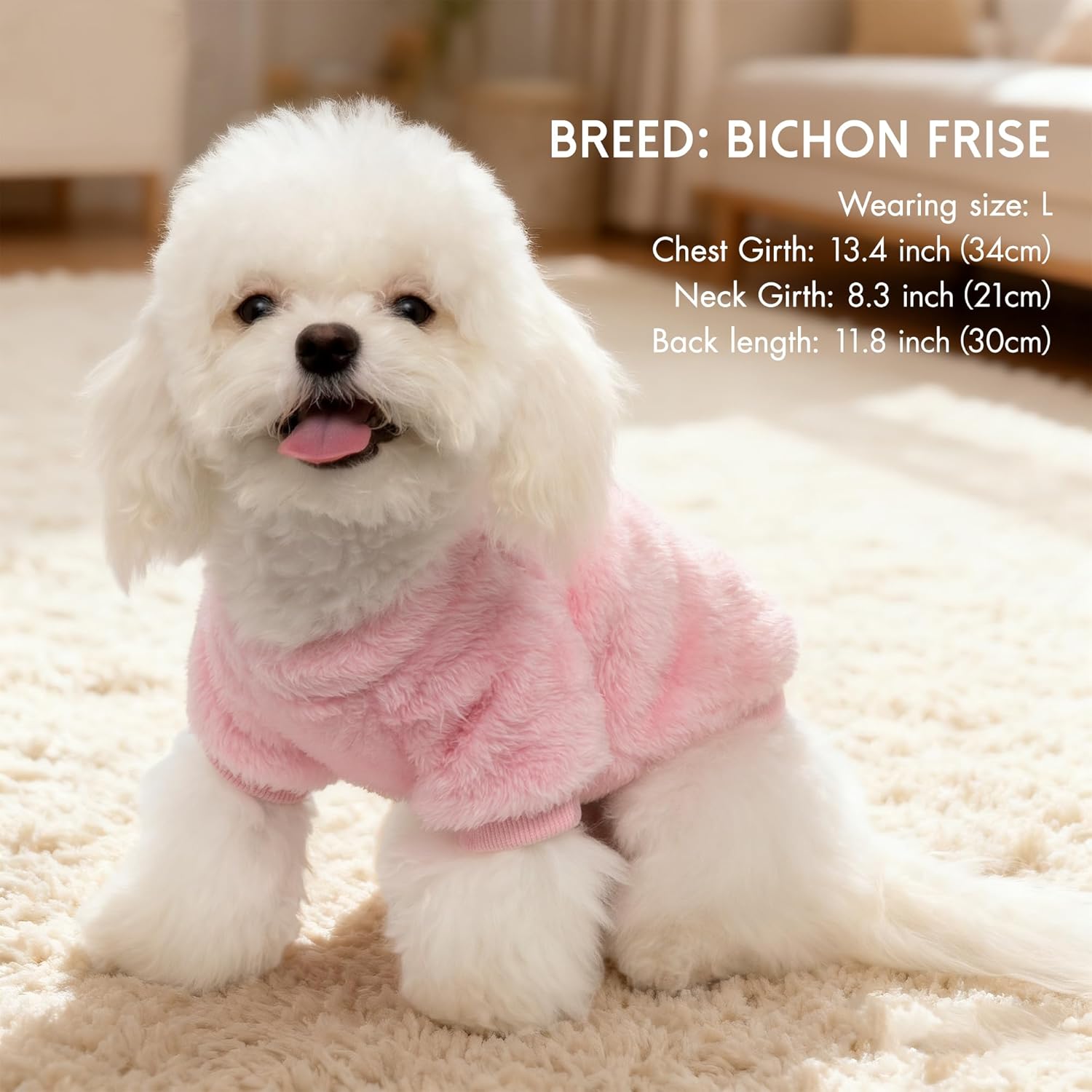 Alternative view of 3 Pack Dog Sweater Clothes for Small Dogs Girls Boys with Reflective Strip Small Dog Sweaters Coat Soft Warm Pet Puppy Clothes Sweater (Pink+Purple+Peach, Medium)