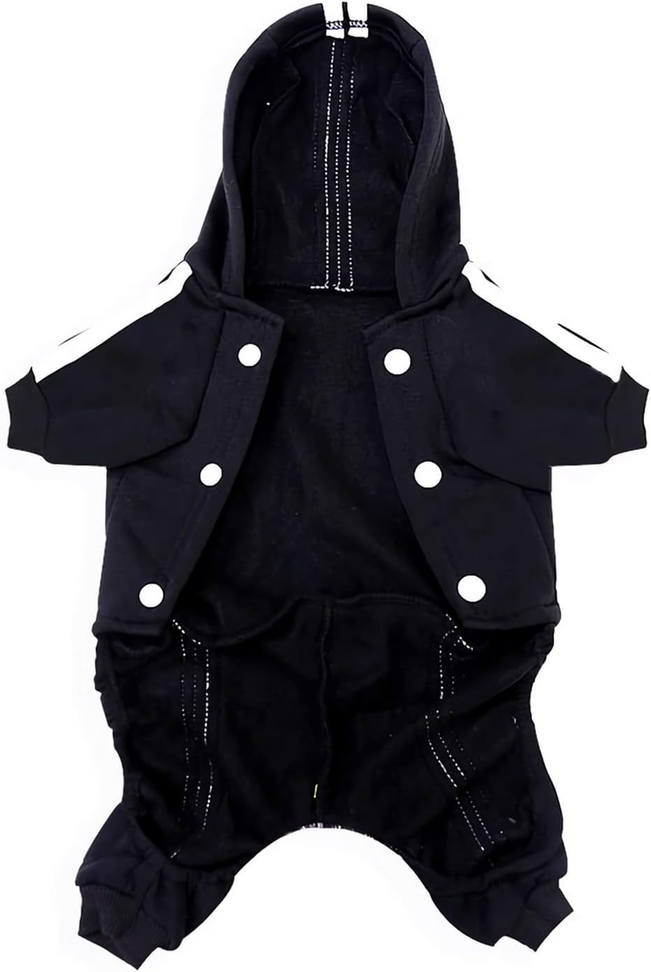 Alternative view of Weowin Pet Outfit - Cute Dog Hoodie Tracksuit Sweater Winter Clothes Pajamas Jumpsuit 4-Legs Black for Puppy Small Medium Large Dogs Girl or Boy (X-Small)