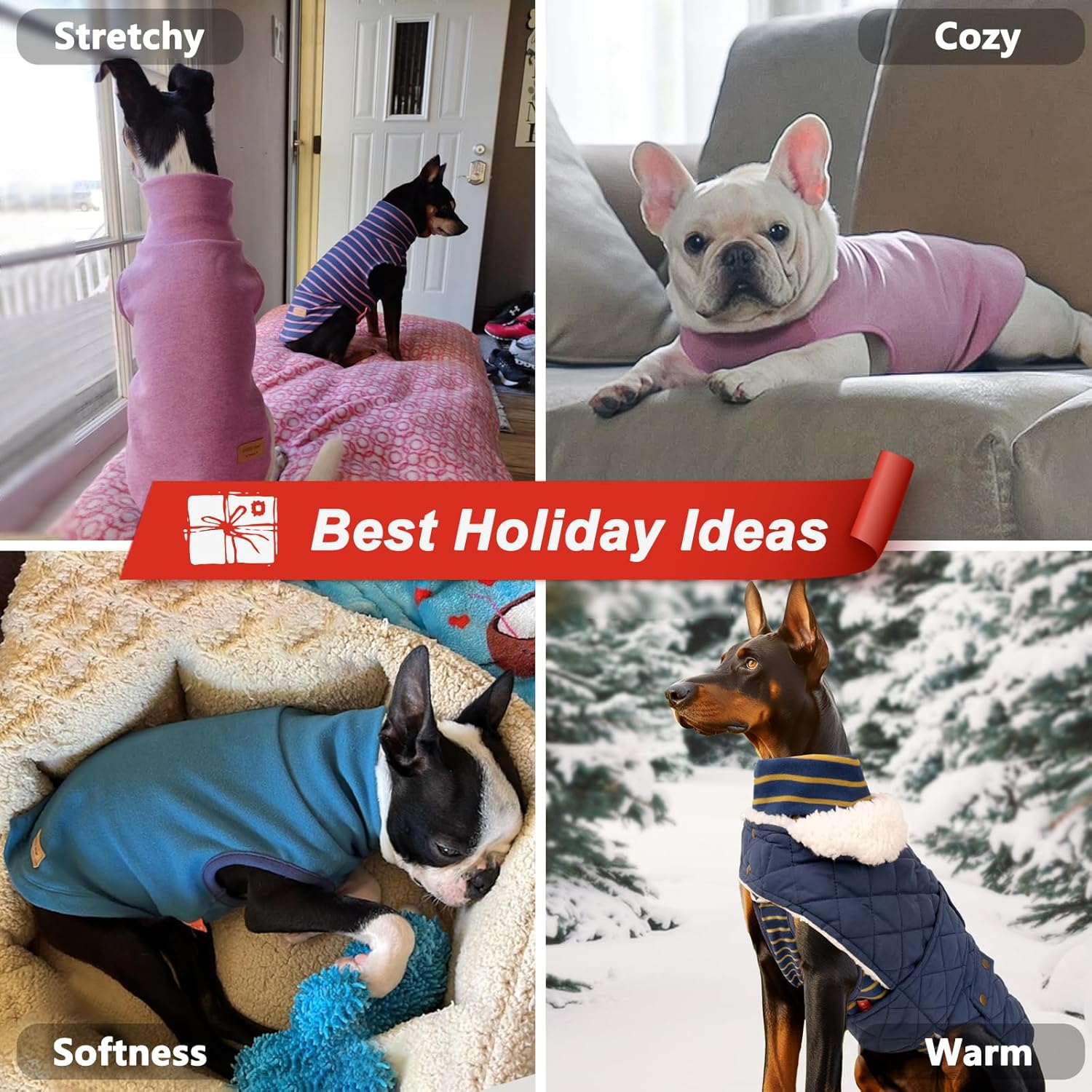 Alternative view of KYEESE 2Pack Dog Sweater Soft Dogs Clothes Warm Pets Clothes Turtleneck Pets Coats Dog Sweaters for Small Dogs Girl Pullover Small Pet Sweaters Stretchy Pet Sweatshirt