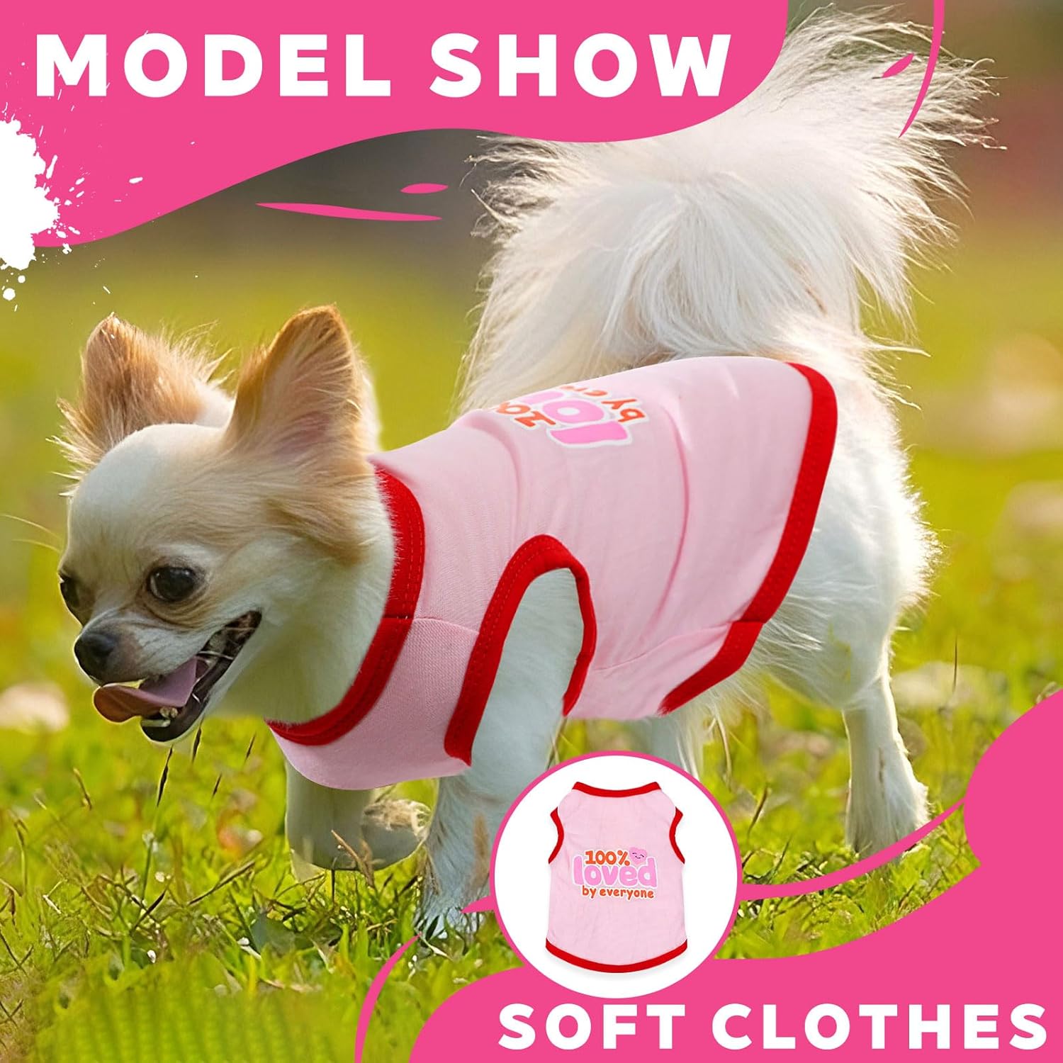 4 Pieces Chihuahua Clothes Cute Dog Clothes for Small Dogs Girl Puppy Shirt Yorkie Clothes Soft Pink Extra Small Dog Pet Clothing Comfortable XXS