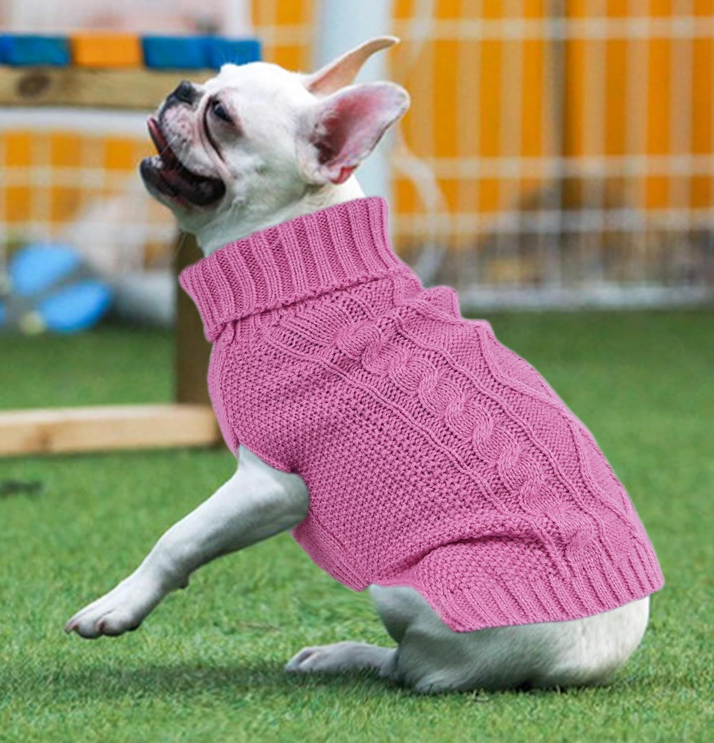 Dog Sweaters for Small Dogs XS Dog Sweaters Girl Pink Chihuahua Sweater Warm Doggie Winter Clothes Knitted Puppy Clothes for Yorkie Sleeveless Doggy Outfit Custume (Pink, X-Small)