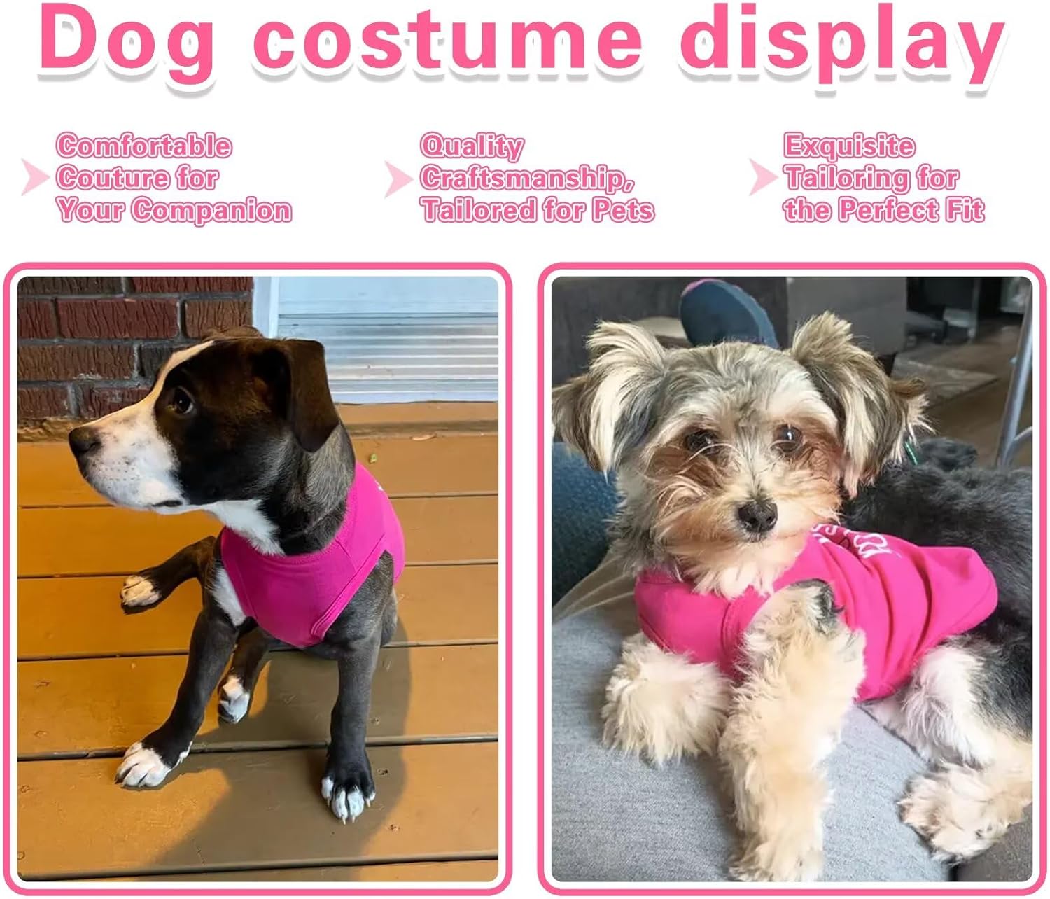 Pink Cotton Dog Shirt with 'Little Miss Princess' Print, Soft & Breathable Pet Apparel for Small to Large Dogs, All-Season Sleeveless Vest, Cute and Comfortable Dog Outfit.Pink Crown XS - Image 3