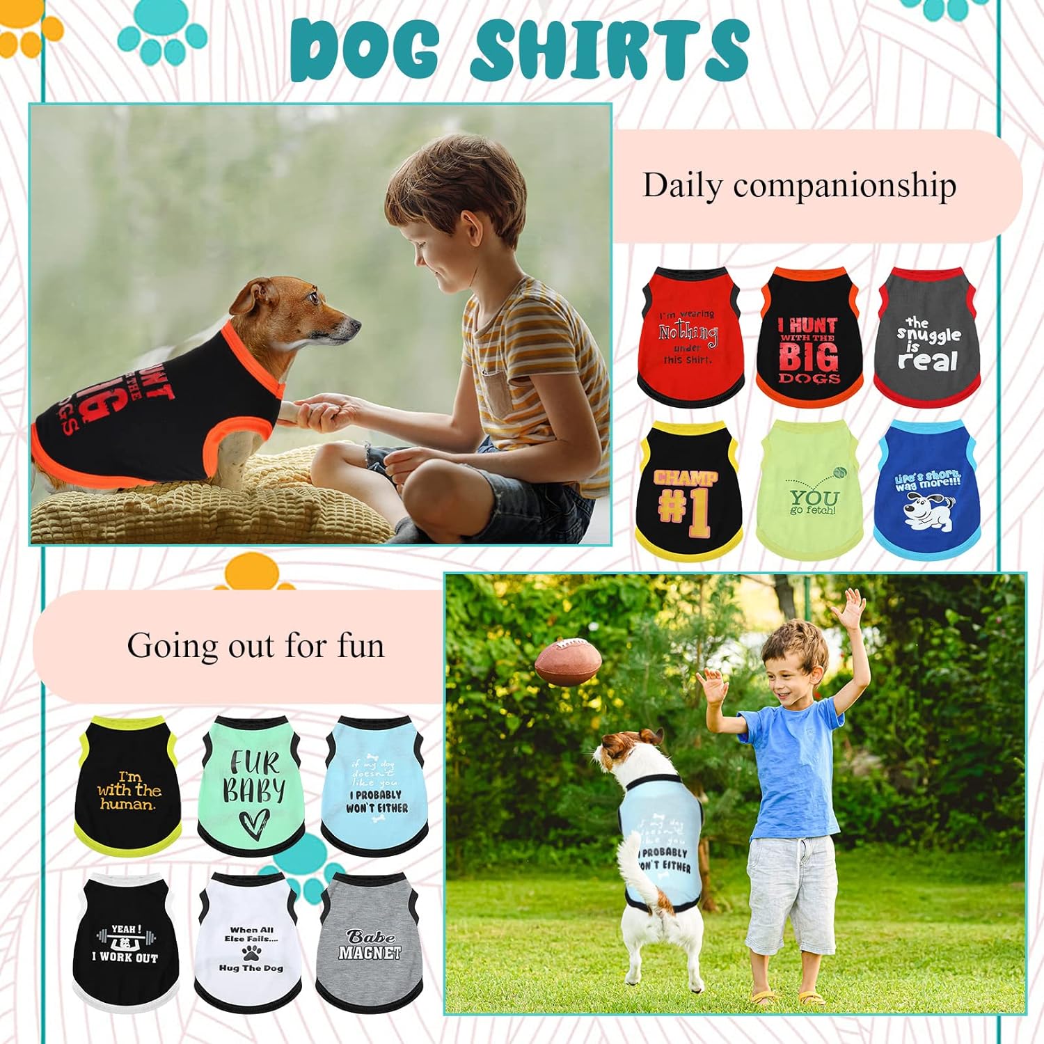 Alternative view of 12 Pieces Dog Shirts Pet Printed Clothes with Funny Letters Summer Pet T Shirts Cool Puppy Vest Breathable Dog Outfit Soft Cat Sweatshirt for Chihuahuas Cats Accessories, 12 Styles(Small)