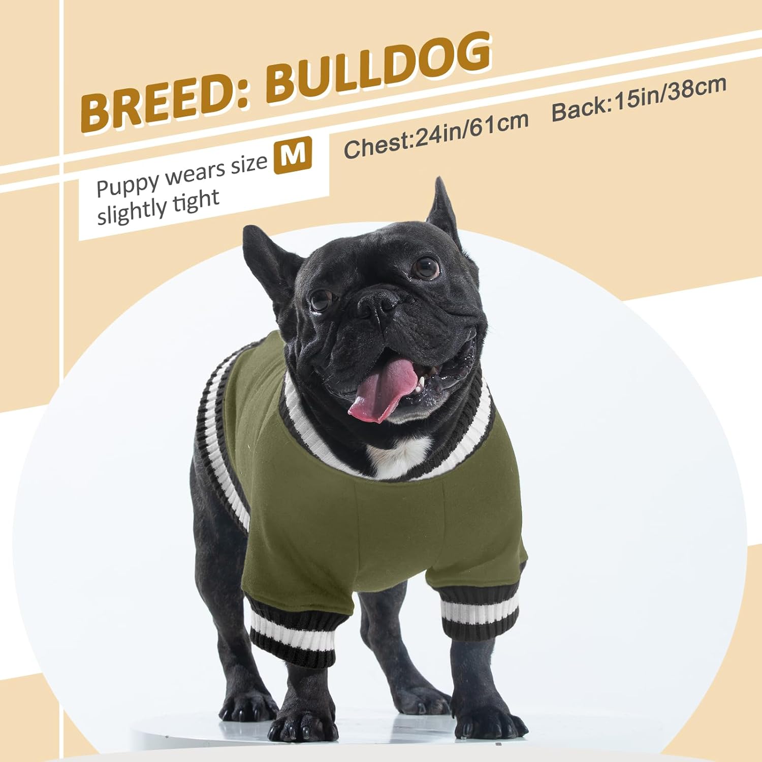 FUAMEY Dog Pullover Sweatshirt,Dog Winter Sweaters Warm Dog Clothes Dog Vest Thick Puppy Pullover Soft Pet Fleece Sweater Cute Doggie Boy Girl Outfit for Small Medium Dogs Green M - Image 3