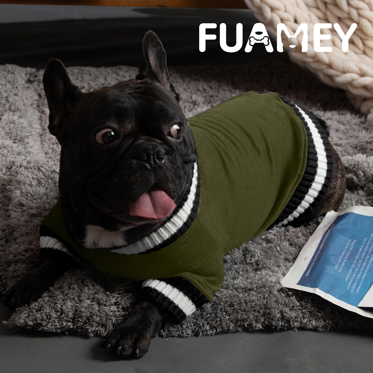 FUAMEY Dog Pullover Sweatshirt,Dog Winter Sweaters Warm Dog Clothes Dog Vest Thick Puppy Pullover Soft Pet Fleece Sweater Cute Doggie Boy Girl Outfit for Small Medium Dogs Green M - Image 5
