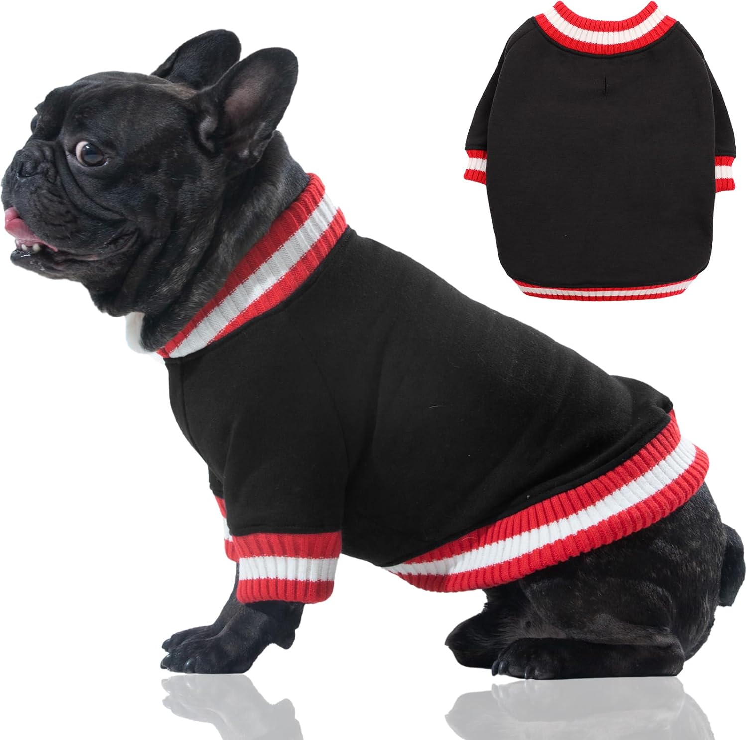 FUAMEY Dog Pullover Sweatshirt,Dog Winter Sweaters Warm Dog Clothes Dog Vest Thick Puppy Pullover Soft Pet Fleece Sweater Cute Doggie Boy Girl Outfit for Small Medium Dogs Green M - Image 7