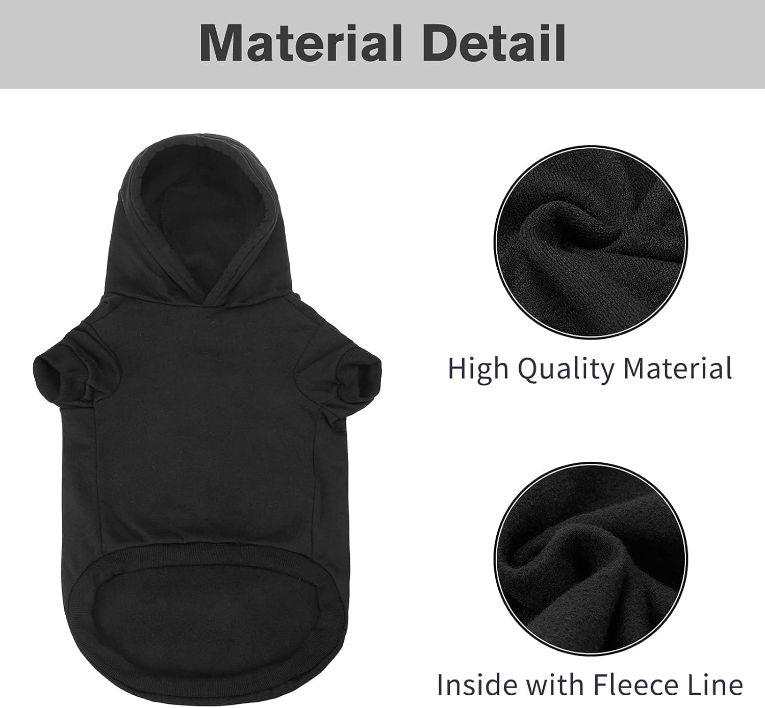 BINGPET Security Dog Hoodies Puppy Sweater Cold Weather Dog Coats Soft Brushed Fleece Pet Clothes Hooded Sweatshirt for Dog Cat