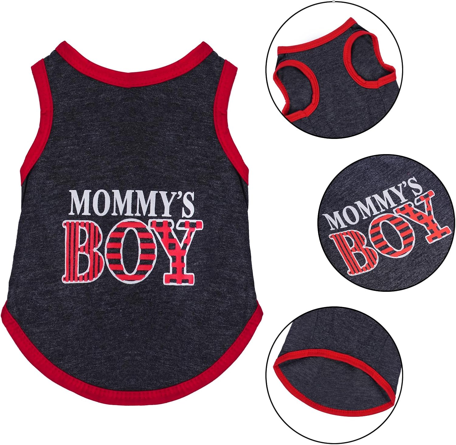 Pistha 4 Pack Dog Shirts Summer Printed Puppy Clothes Novel Sleeveless Pet T Shirts Dog Clothes for Small Medium Dogs Cats Boy(M) - Image 3