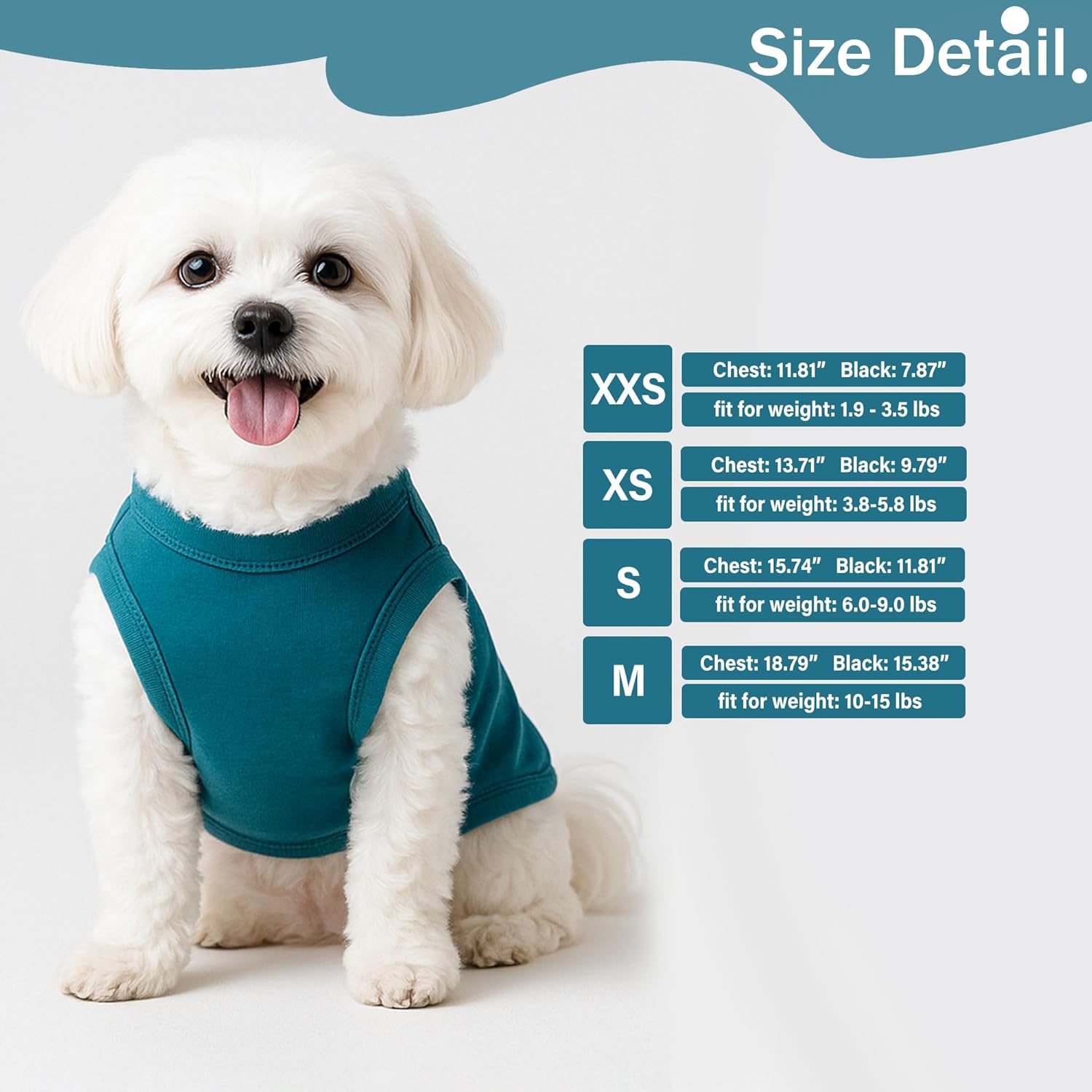 Alternative view of 2 Pieces Dog Clothes for Small Dogs Girl Boy Chihuahua Clothes Summer Puppy Soft Dog Shirt Solid Color Pet Clothing Cute Cat Cloth, XXS,Green,Blue