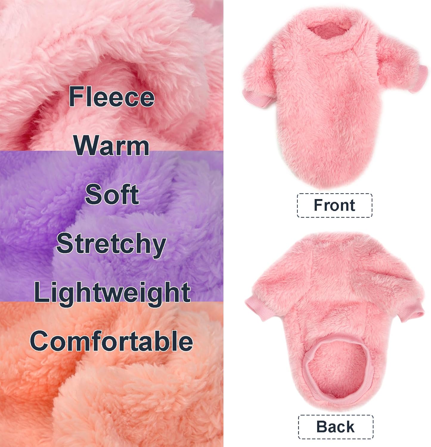 Alternative view of Kyaringtso Dog Sweater, 3 Pack Dog Sweaters for Small Dogs, Dog Clothes for Small Dogs Girl Boy, Ultra Soft and Warm Puppy Sweater Dog Coat for Winter Christmas (Large, Pink+Purple+Peach)