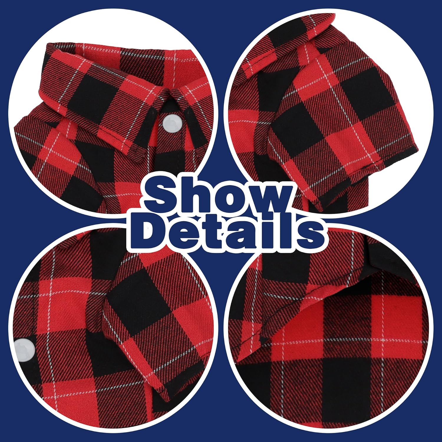 Paiaite Plaid Dog Shirt: Classic Checkered Style in Pure Cotton for Large, Medium, and Small Breeds, Comfort, Breathability, and Elegance. Perfect for Everyday Wear, and Photoshoots Red S