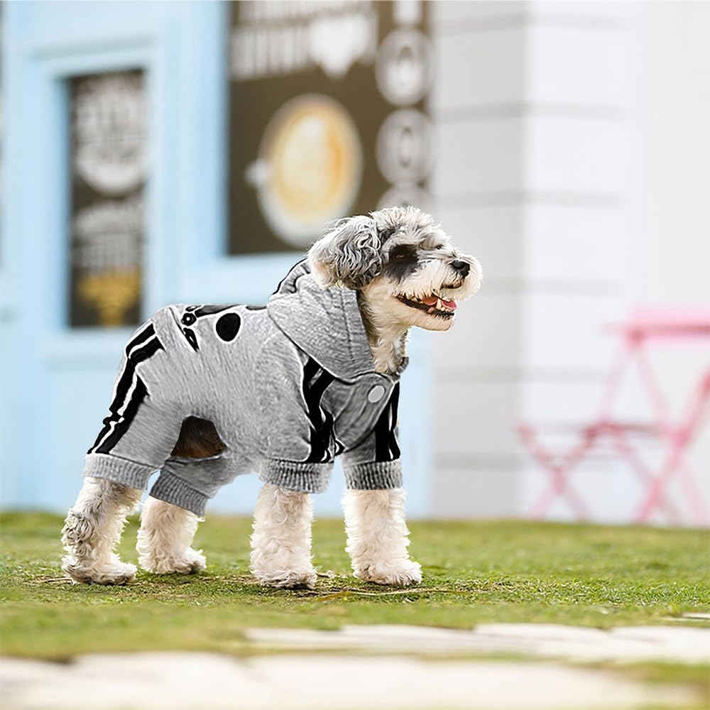 Alternative view of LONTEPET Dog Hoodie 4 Legs Jumpsuit for Small Dogs Puppy Clothes Dogs Pullover Sweatshirt Cotton Doggie Winter Coat Cat Apparel (XX-Small, Grey)