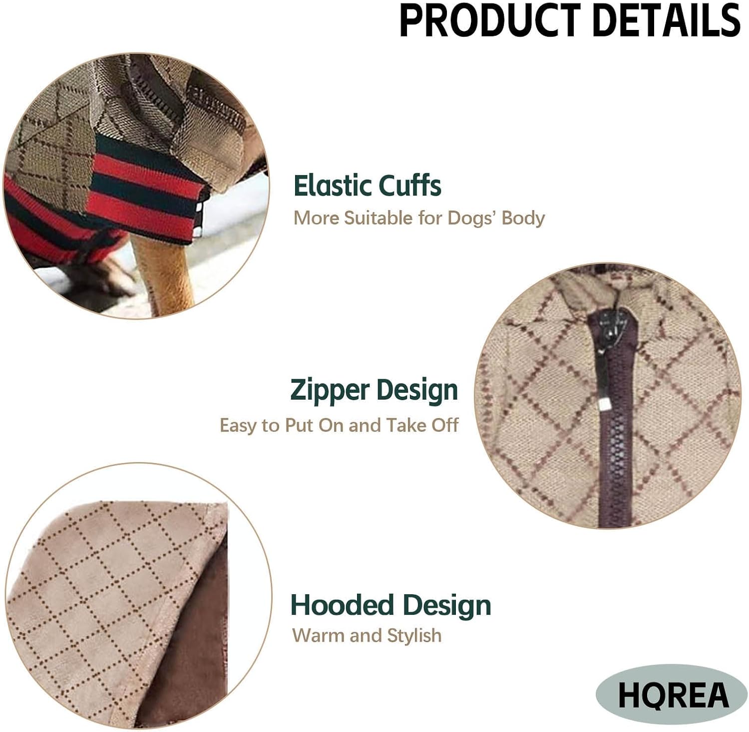 HQREA Dog Hoodie Luxury Winter Small Dog Jacket Clothes Classic Designer French Bulldog Teddy Pug Puppy Clothes(S)