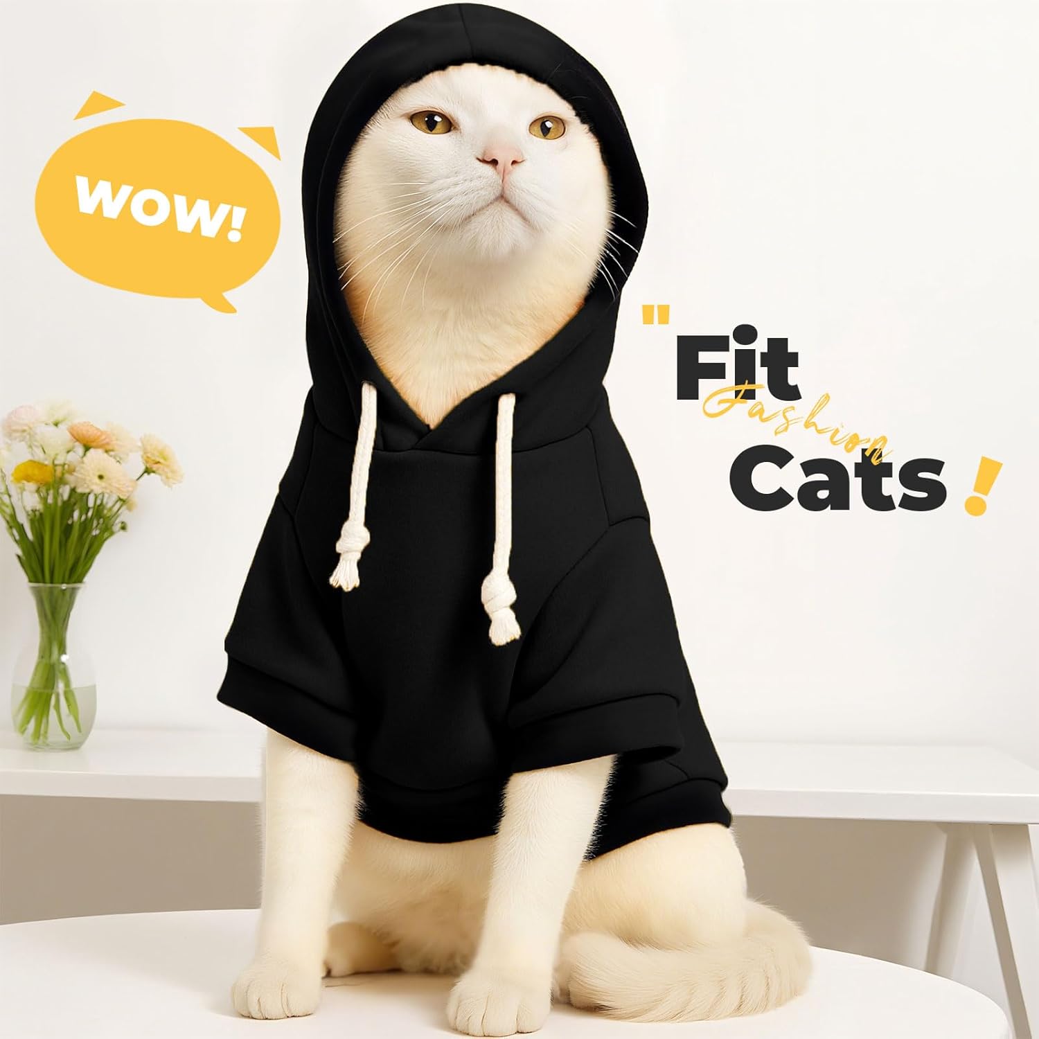 Alternative view of PETCARE Basic Dog Hoodie Sweaters for Small Medium Large Dogs Cats Puppy Clothes Soft Warm Fleece Dog Hoodies Sweatshirt with Small Pockets Fall Winter Chihuahua Dachshund Golden Retriever Outfits