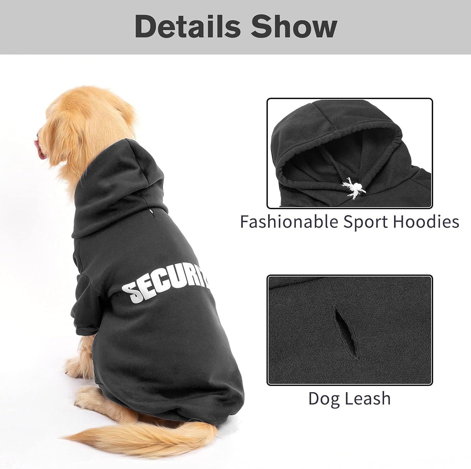 Alternative view of BINGPET Security Dog Hoodies Puppy Sweater Cold Weather Dog Coats Soft Brushed Fleece Pet Clothes Hooded Sweatshirt for Dog Cat