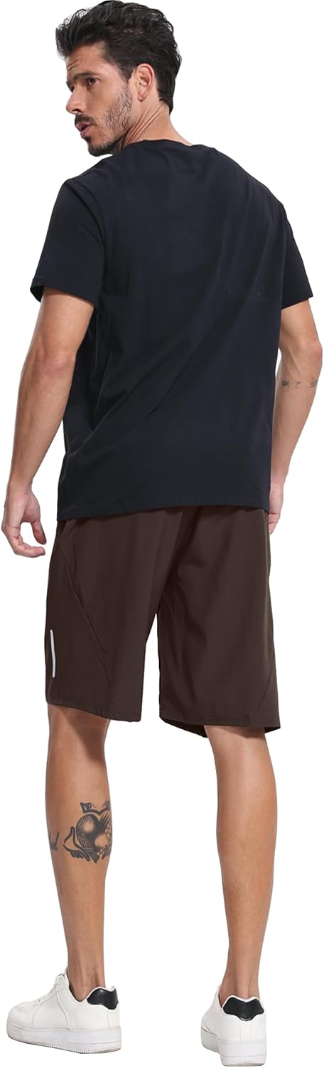 BUYJYA 5 Pack Men's Athletic Gym Shorts Set Workout Basketball Running Elastic Waist with Zipper Pocket Gift - Image 3