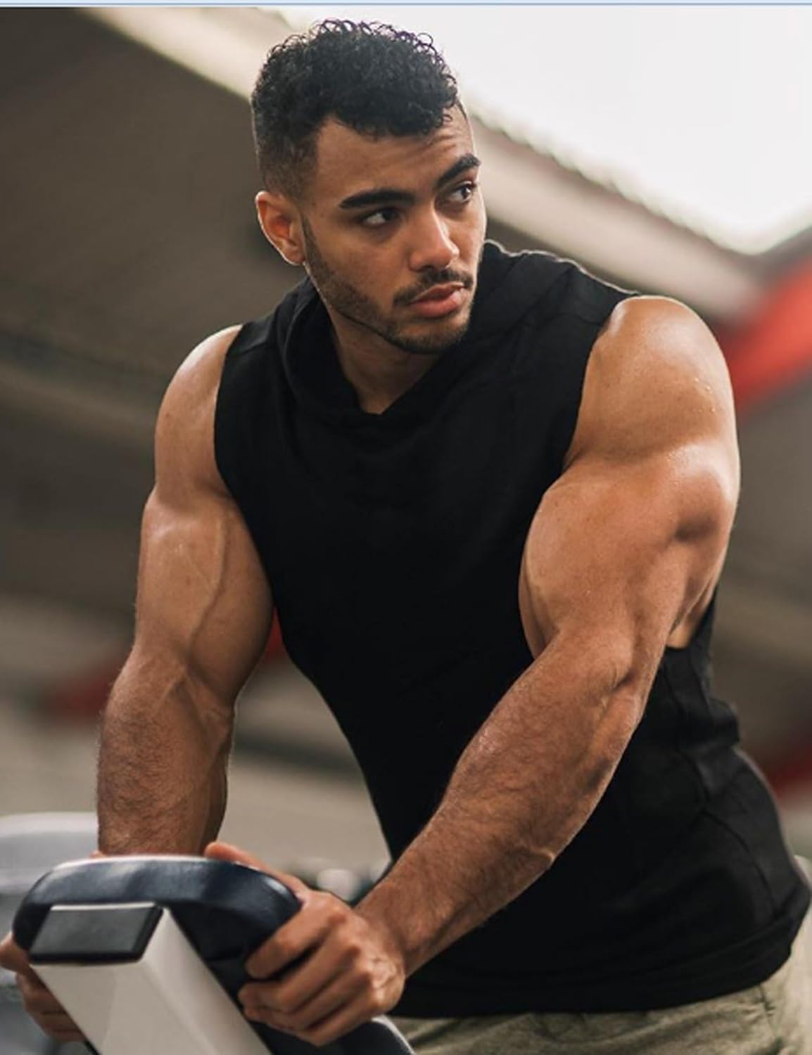 COOFANDY Men's Workout Hooded Tank Tops Bodybuilding Muscle Cut Off T Shirt Sleeveless Gym Hoodies