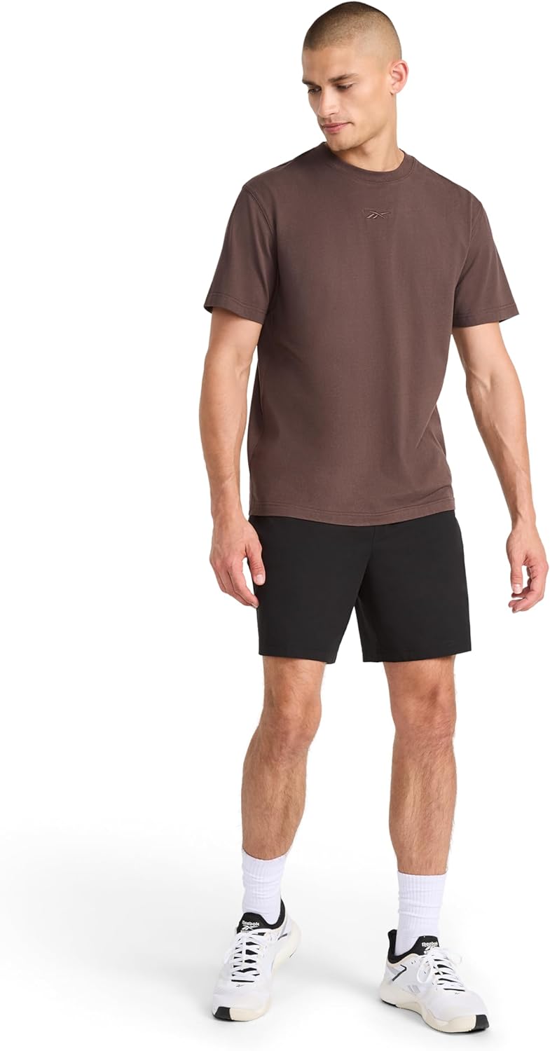 Alternative view of Reebok Mens Short Sleeve Crewneck Embroidered T-Shirt, Standard Fit, Lightweight Stretch Cotton Fabric