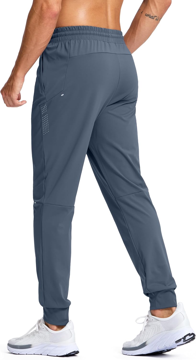 G Gradual Men's Joggers with Zipper Pockets Athletic Workout Gym Pants Stretch Running Track Jogging Sweatpants for Men