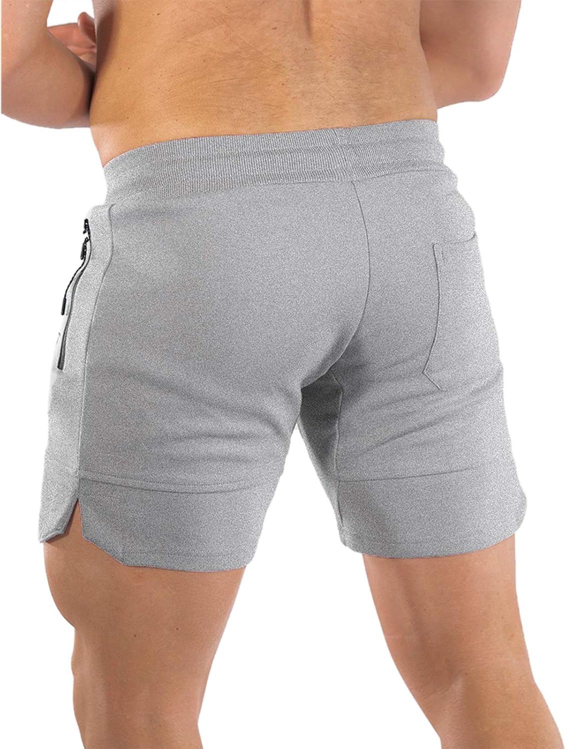 Alternative view of PIDOGYM Men's 5" Gym Workout Shorts,Fitted Jogging Short Pants for Bodybuilding Running Training with Zipper Pockets