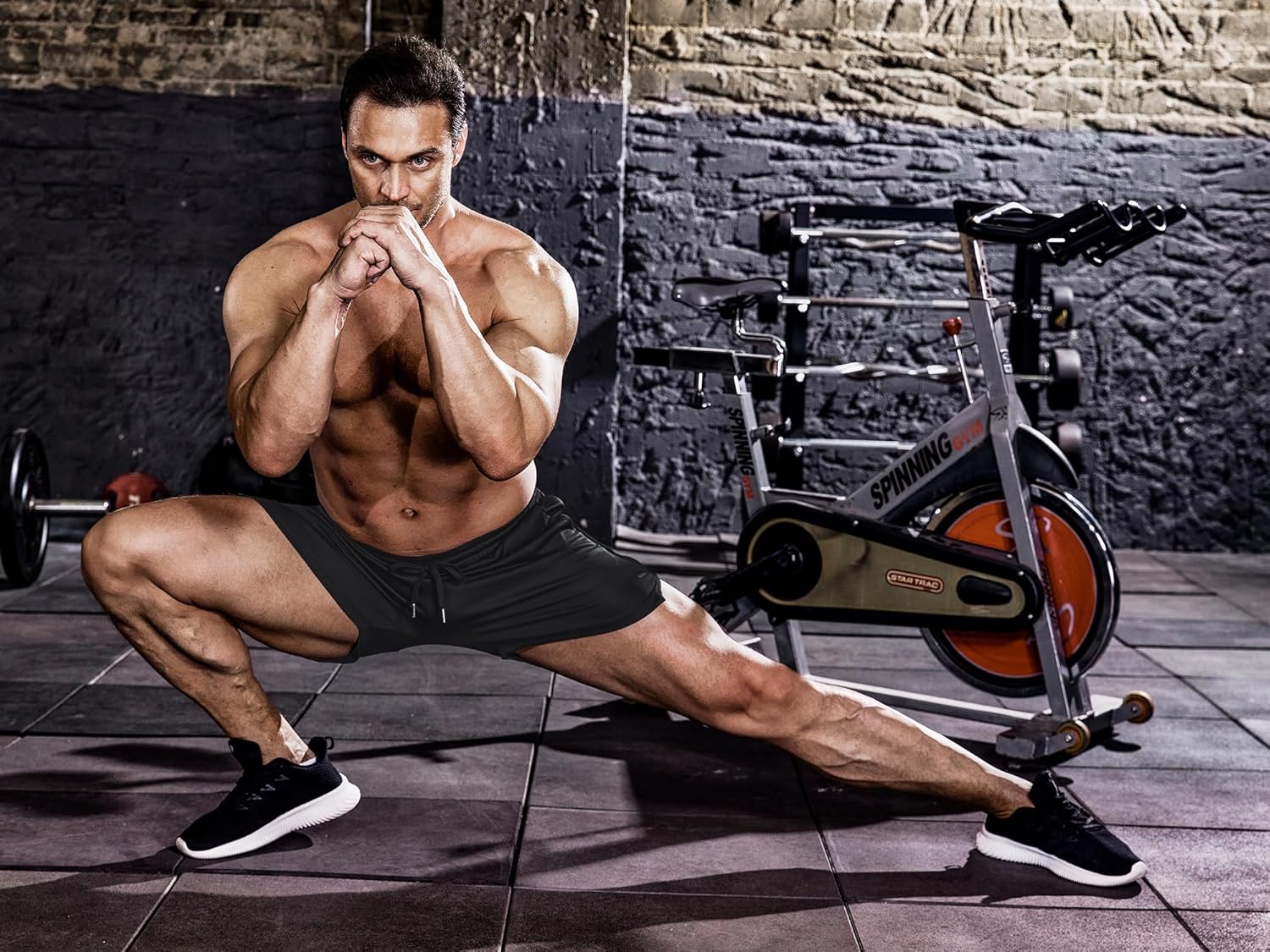 Alternative view of COOFANDY Men's 2 Pack Gym Workout Shorts Quick Dry Athletic Shorts 5 Inch Lightweight Sports Running Shorts with Pockets