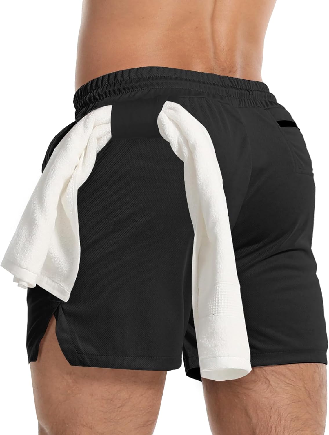 Aolesy Men's Gym Workout Shorts 5"/7"/10" Lightweight Bodybuilding Athletic Shorts Running Training with Zip Pockets