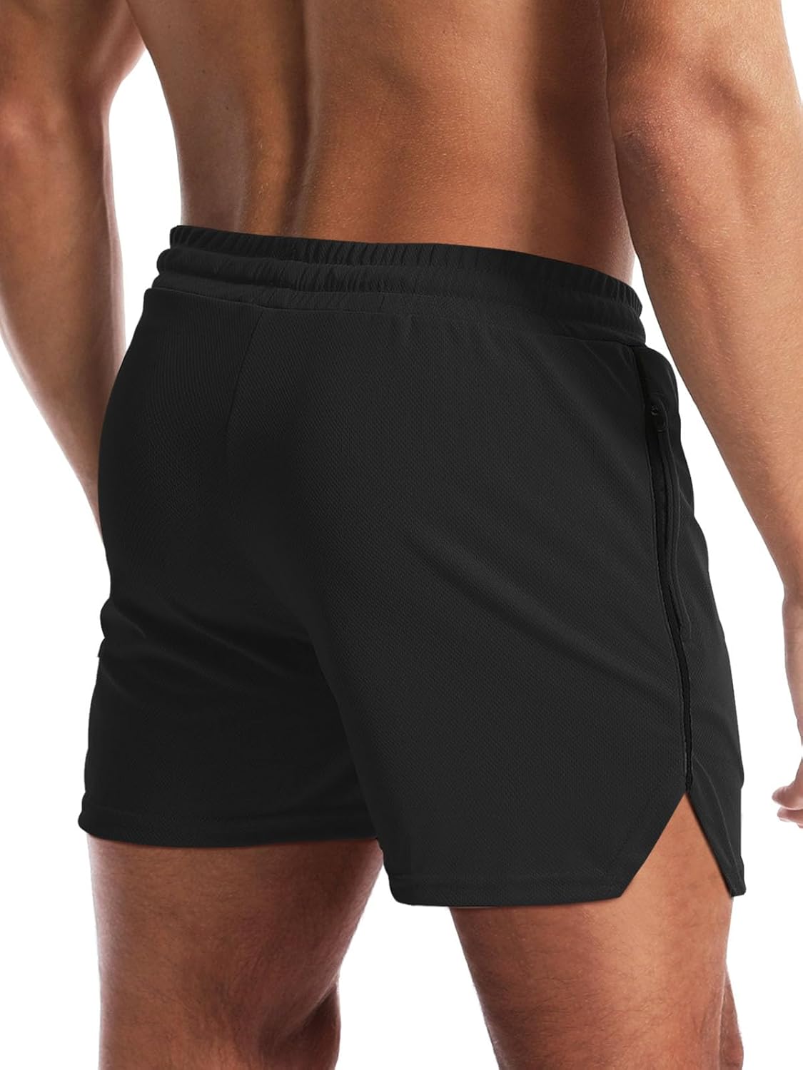 Alternative view of Aolesy Mens Workout Shorts with Zip Pocket 5" Lightweight Gym Running Shorts Linerless Bodybuilding Athletic Shorts