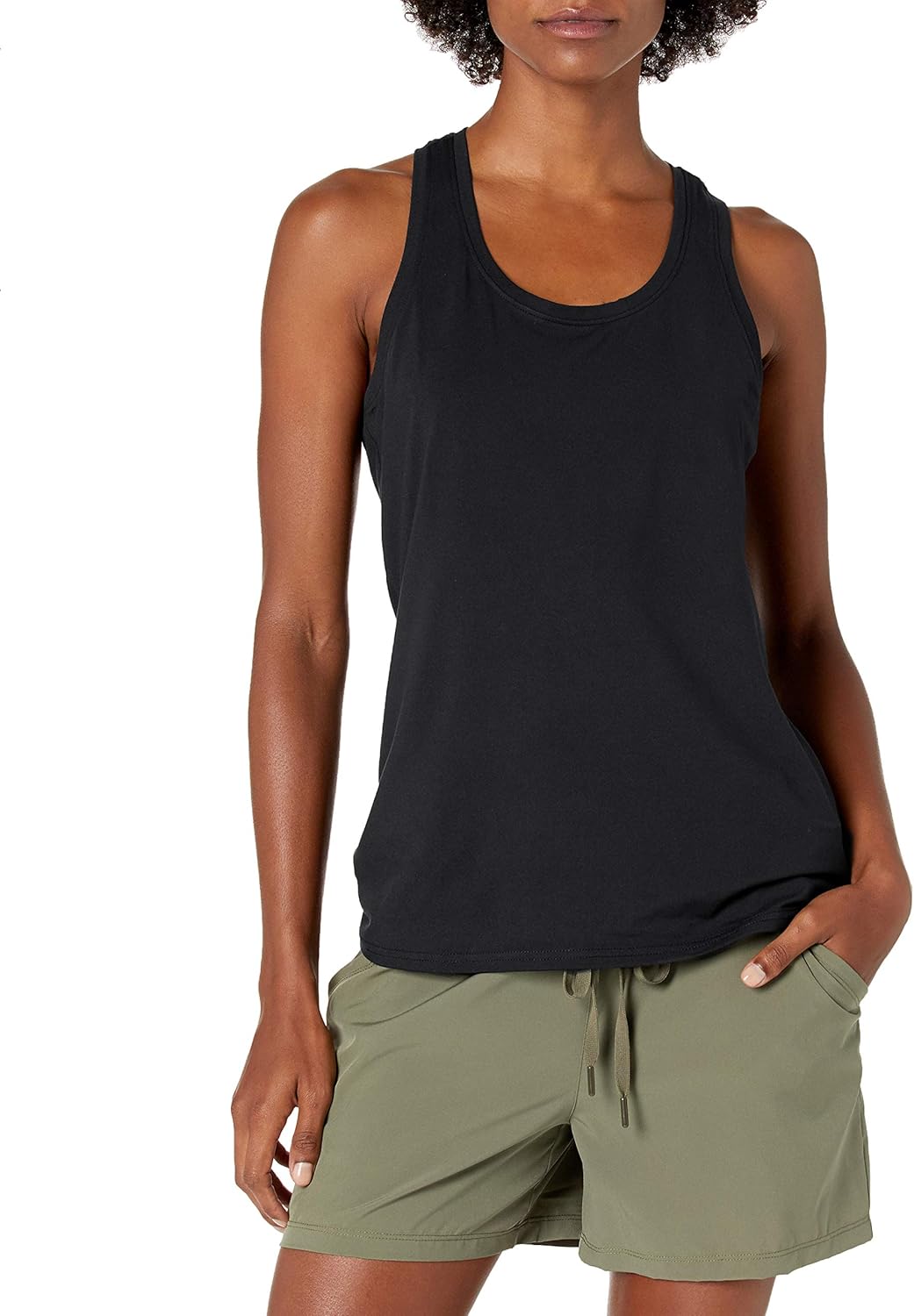 Amazon Essentials Women's Active Workout Quick Dry Tech Stretch Racerback Tank Top (Available in Plus Size), Multipacks