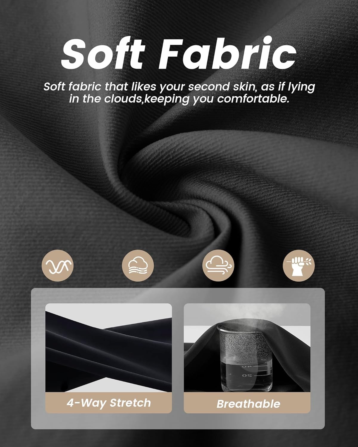 Alternative view of NexiEpoch 4 Pack Leggings for Women - High Waisted Tummy Control Soft Black Capri Yoga Pants with Pockets for Workout