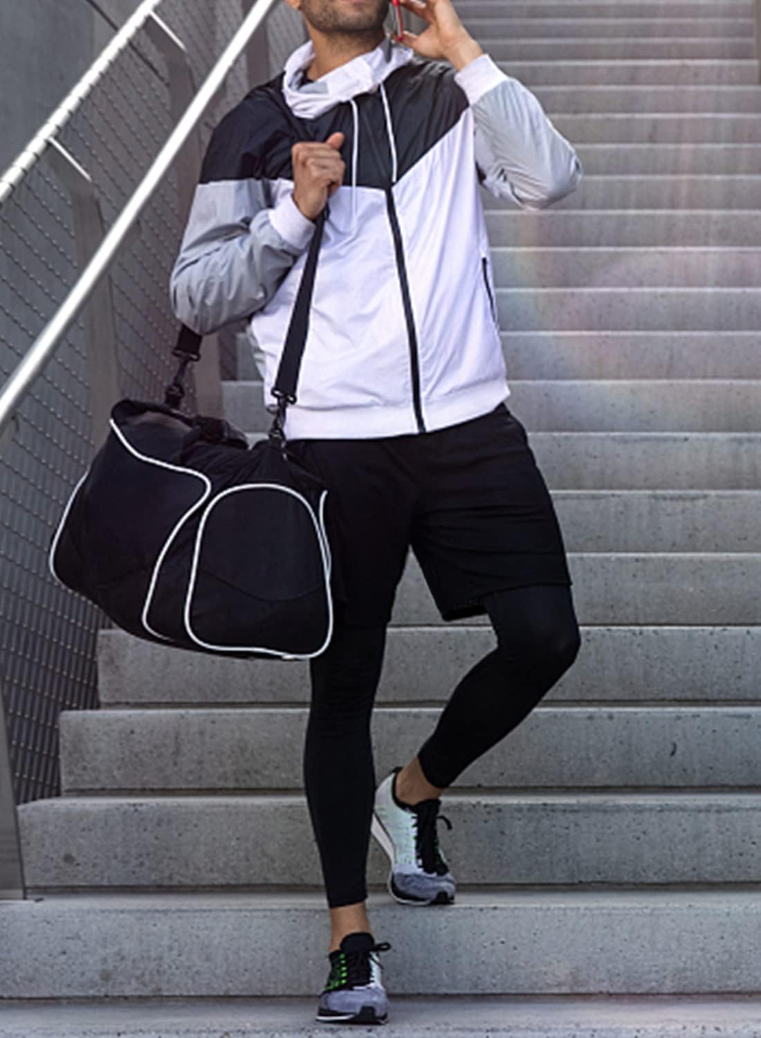 Alternative view of Aolesy Men's 2 in 1 Running Pants, Gym Workout Compression Pants for Men Training Athletic