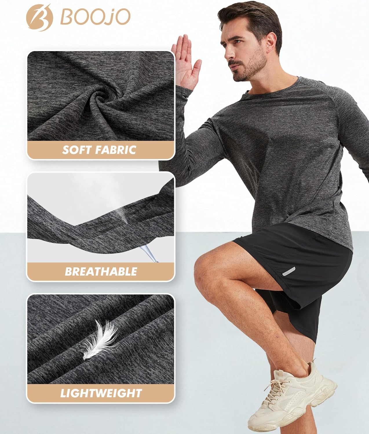 Alternative view of 7 Pack Long Sleeve Shirts for Men - Quick Dry Moisture Wicking Sun Protection UV UPF T-Shirts for Fishing Workout Gym